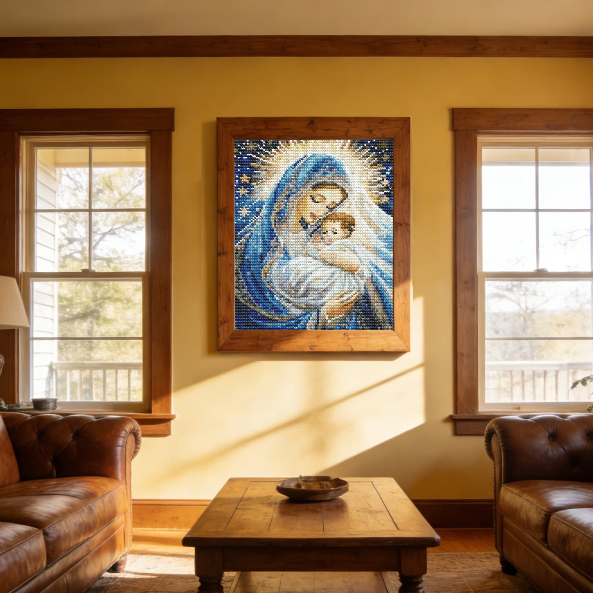 CSZPPQAF 5D DIY Diamond Painting Kit, Virgin and Child Gem Art Set for Home Wall Decor (11.8 in x 15.8 in) hgffj