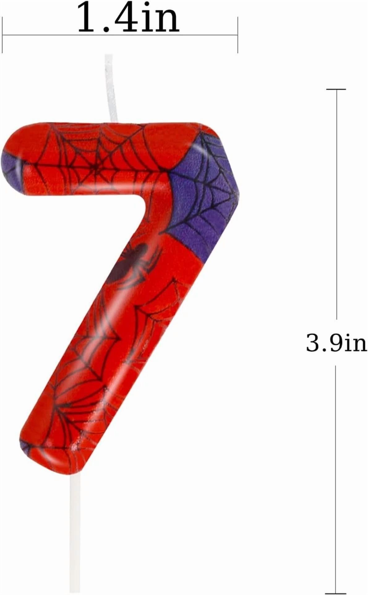 VAULT Number 7 Birthday Cake Candle, Decorative Spider Theme Party Accessory (7th Birthday, 3 in) nlgc8
