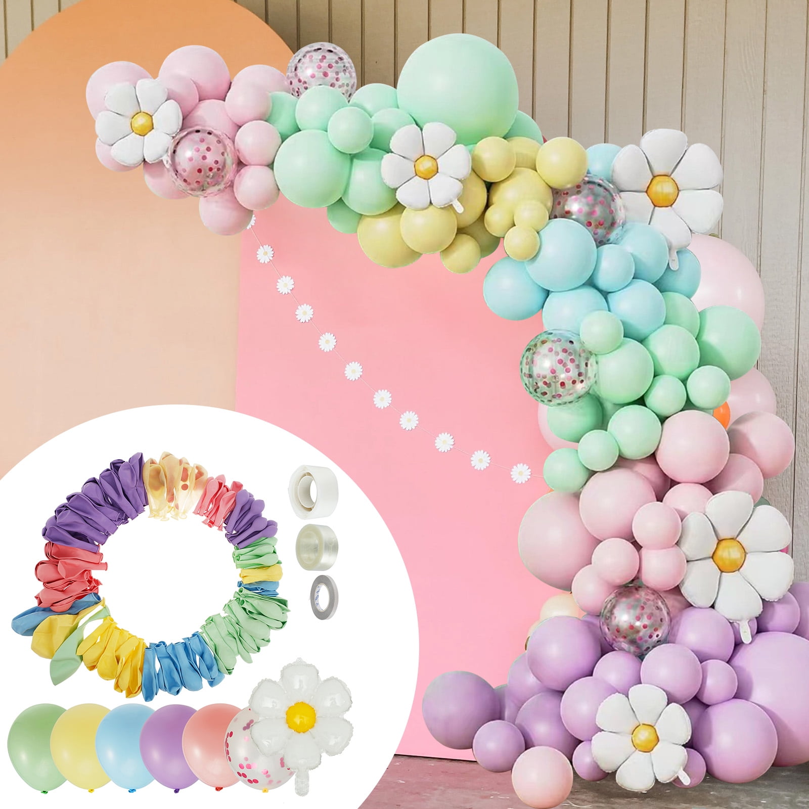 Toorise Daisy Balloon Arch Kit for Party Decorations (Multicolor Pastel, 1 Kit) la72l