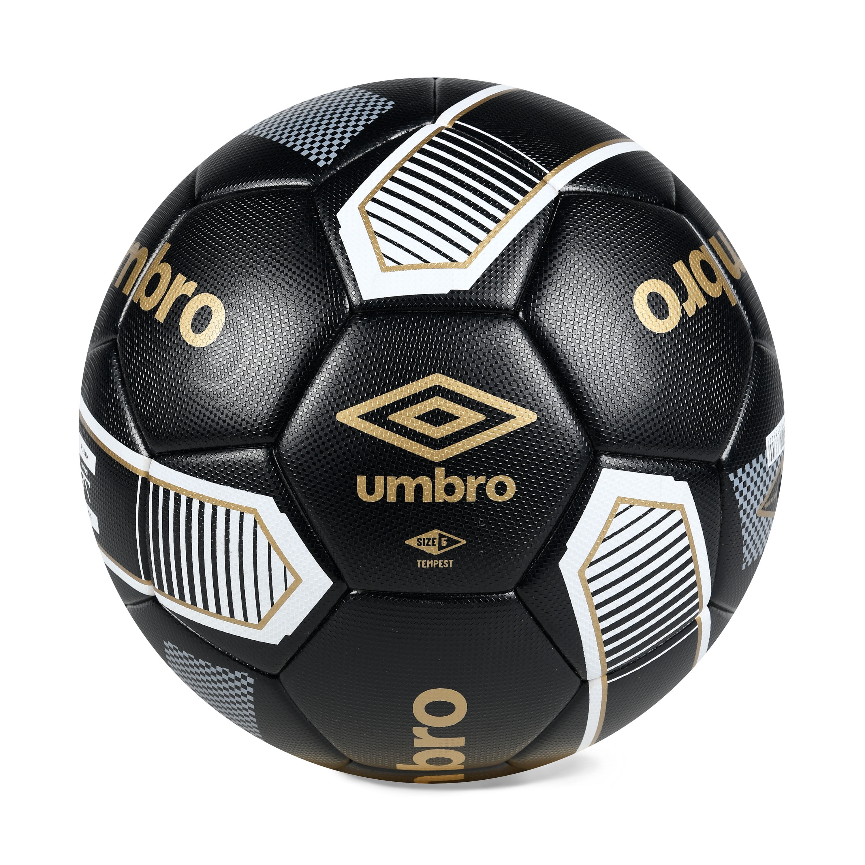 Umbro Tempest Soccer Ball NFHS Match Certified Professional Performance (Black, Size 5) 4bz2l