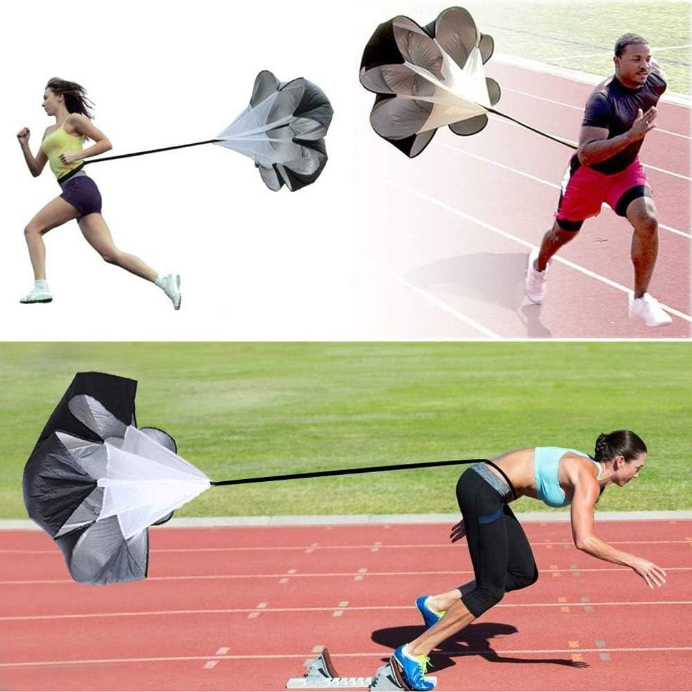 DIYMAG Speed Training Resistance Parachute, Professional Running Chute for Athletic Performance (Black, 56 in) 7j33u