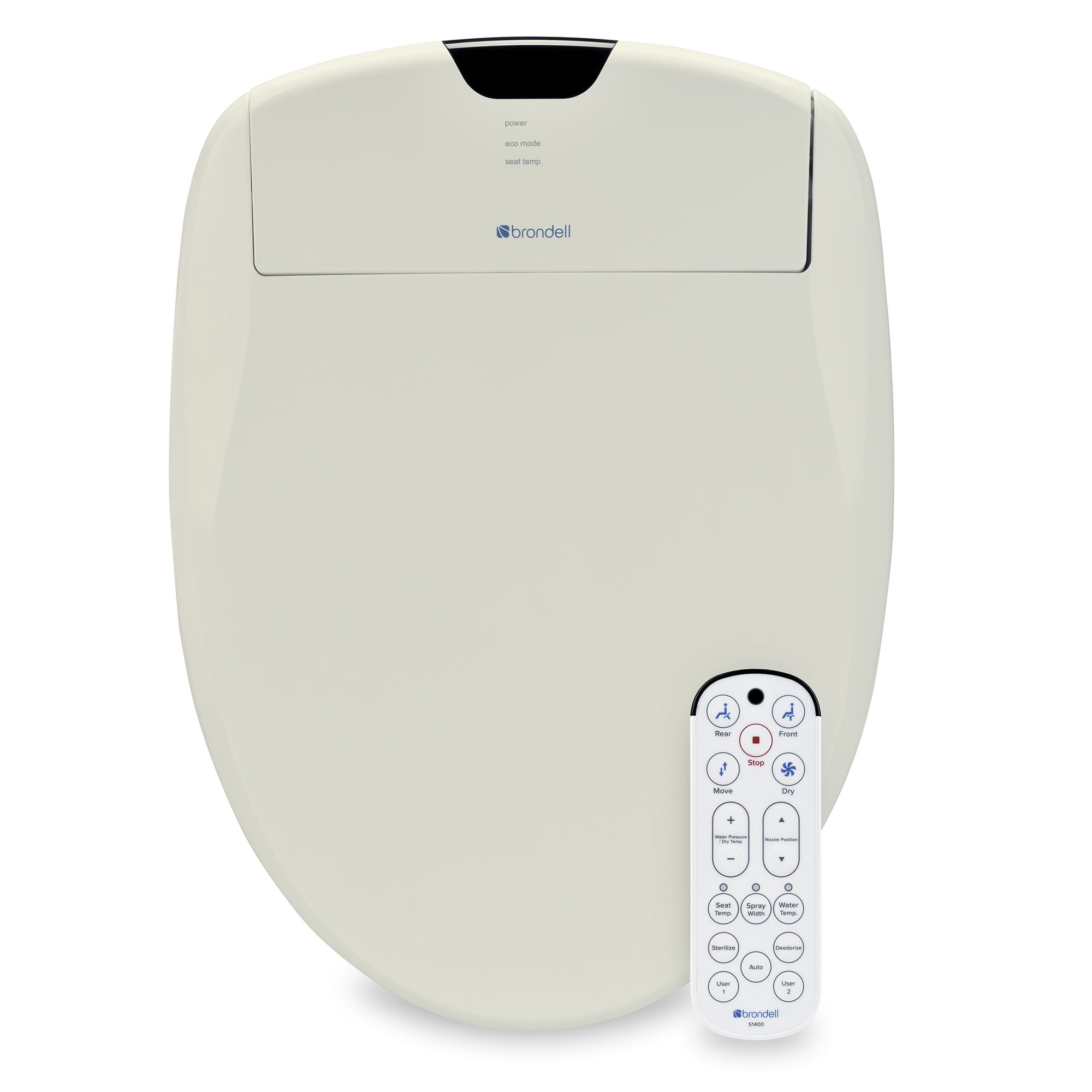 Brondell Swash 1400 Luxury Bidet Toilet Seat with Remote Control (Biscuit, Elongated) z8f4n