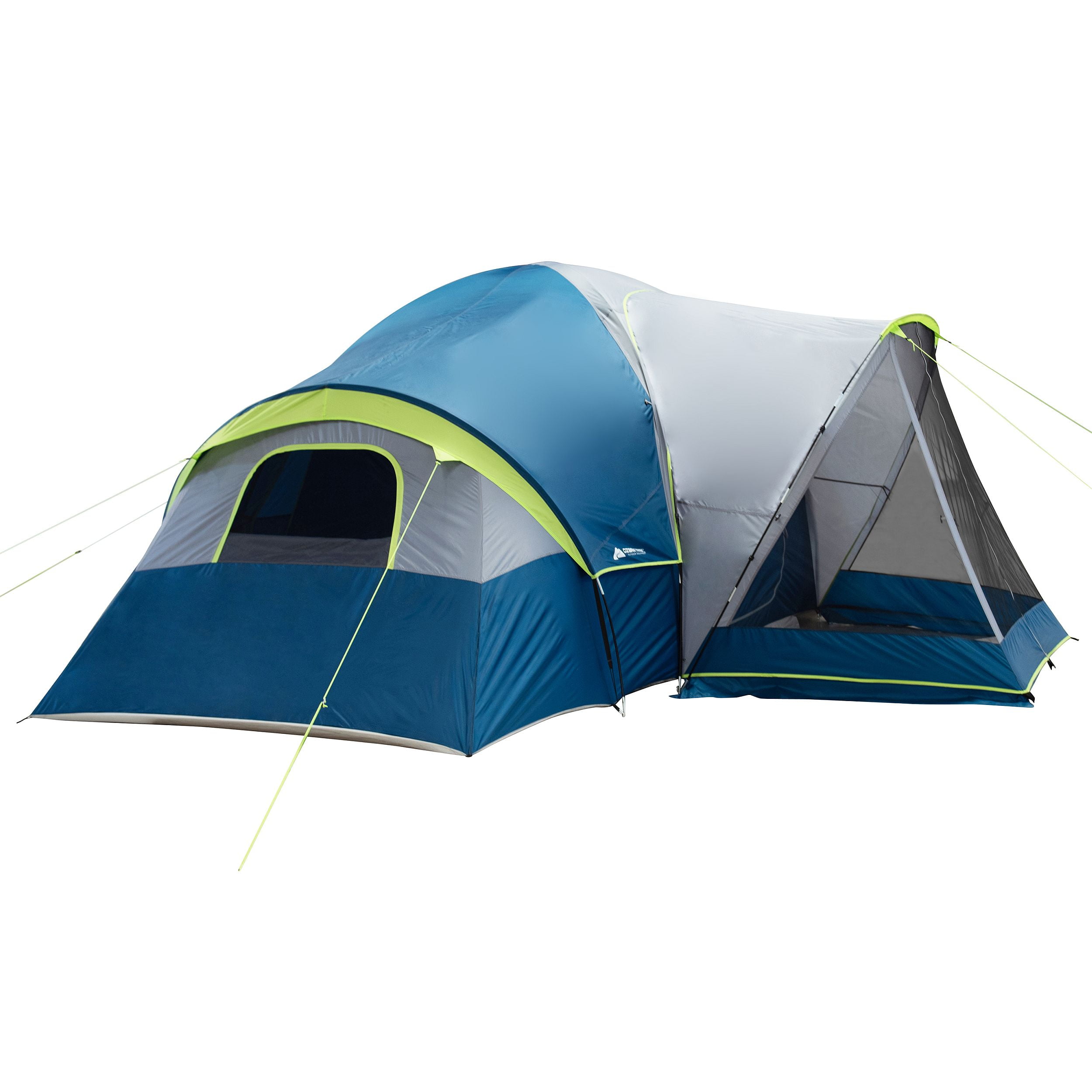 Ozark Trail 10-Person Dome Tent with Screen Porch (3-Room Family Camping Tent, 17 ft x 8.5 ft) gu8o0