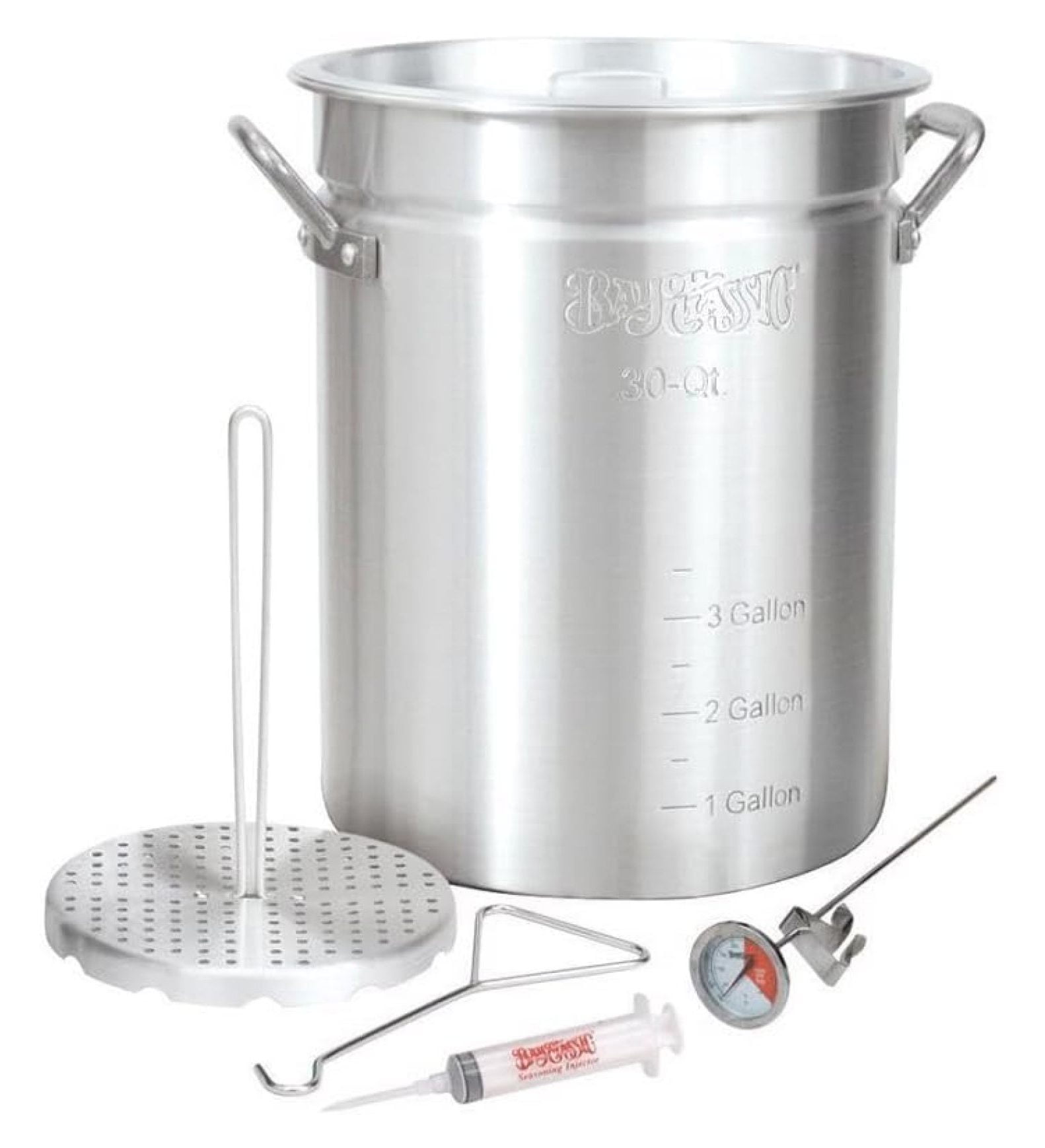 ZRuEzyX Outdoor Turkey Fryer Pot (Heavy-Duty Aluminum, 30 qt) 0h8n3