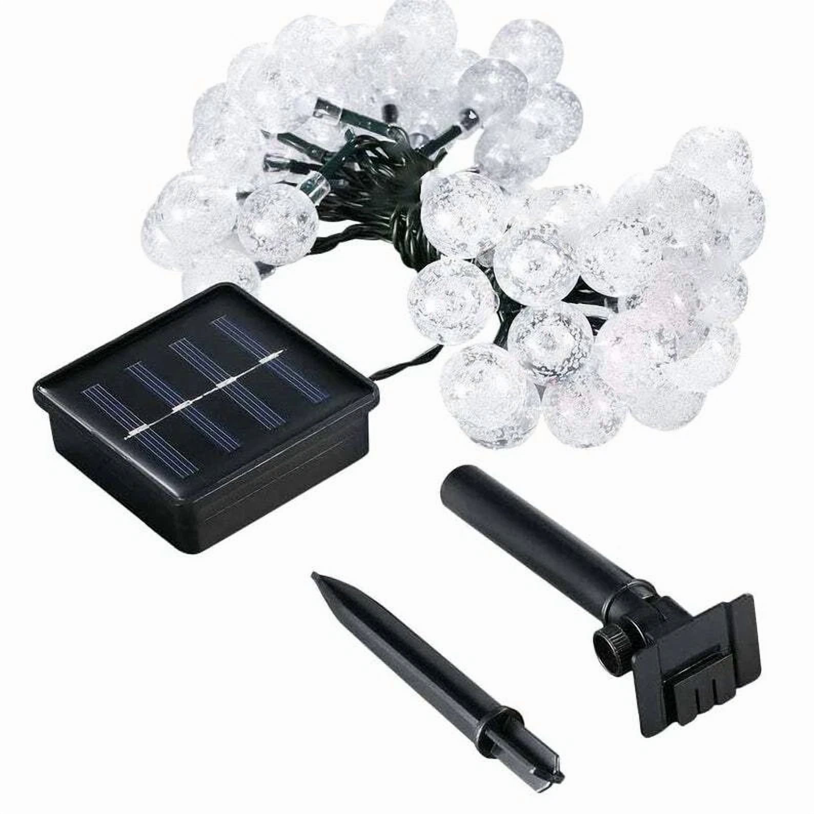 Purely Elizabeth Bubble String Lights Solar Powered LED Outdoor Decor (White, 30 Count) 5qc82