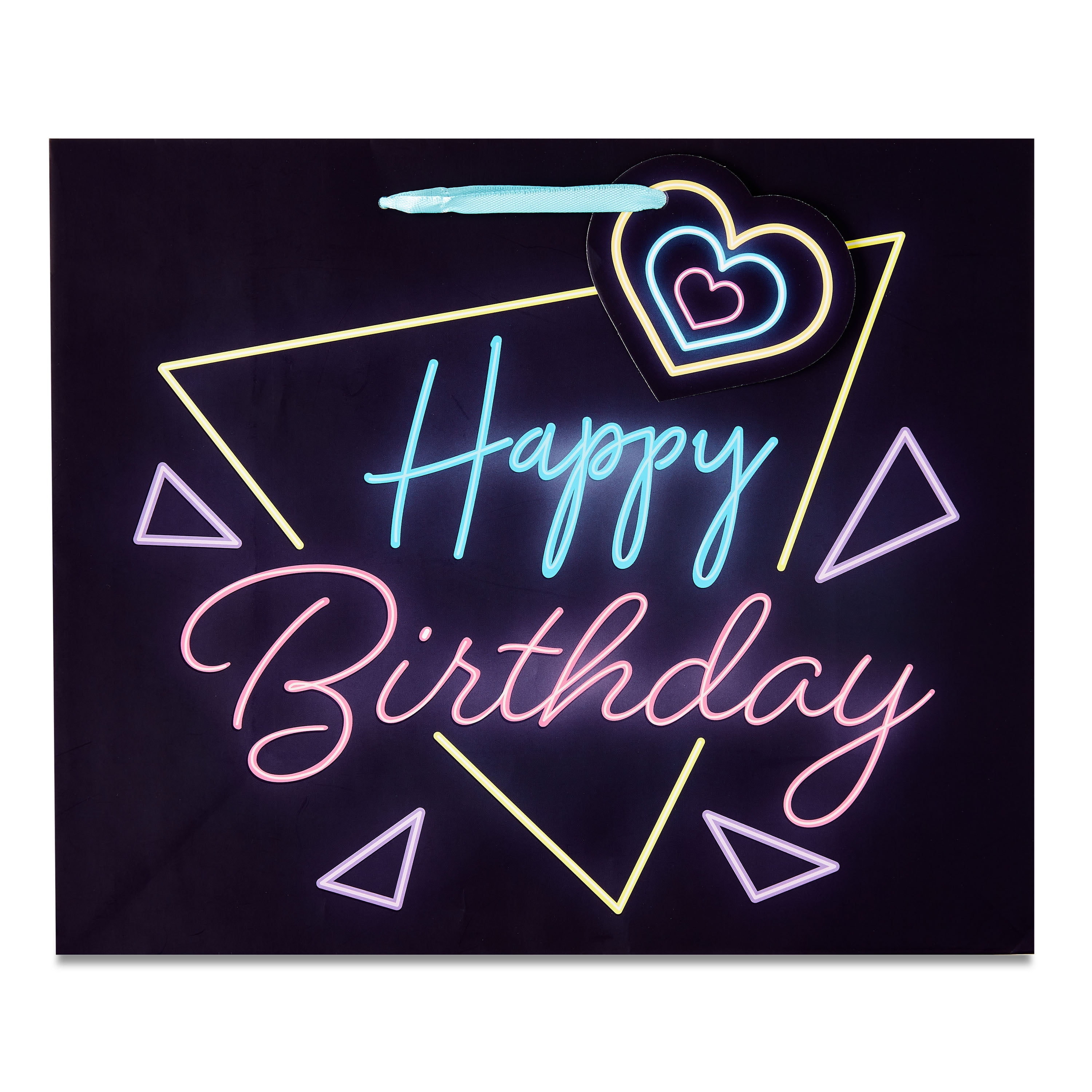 Way To Celebrate Happy Birthday Paper Gift Bag, Neon Purple, 10 in x 12 in (6 Pack) s904d