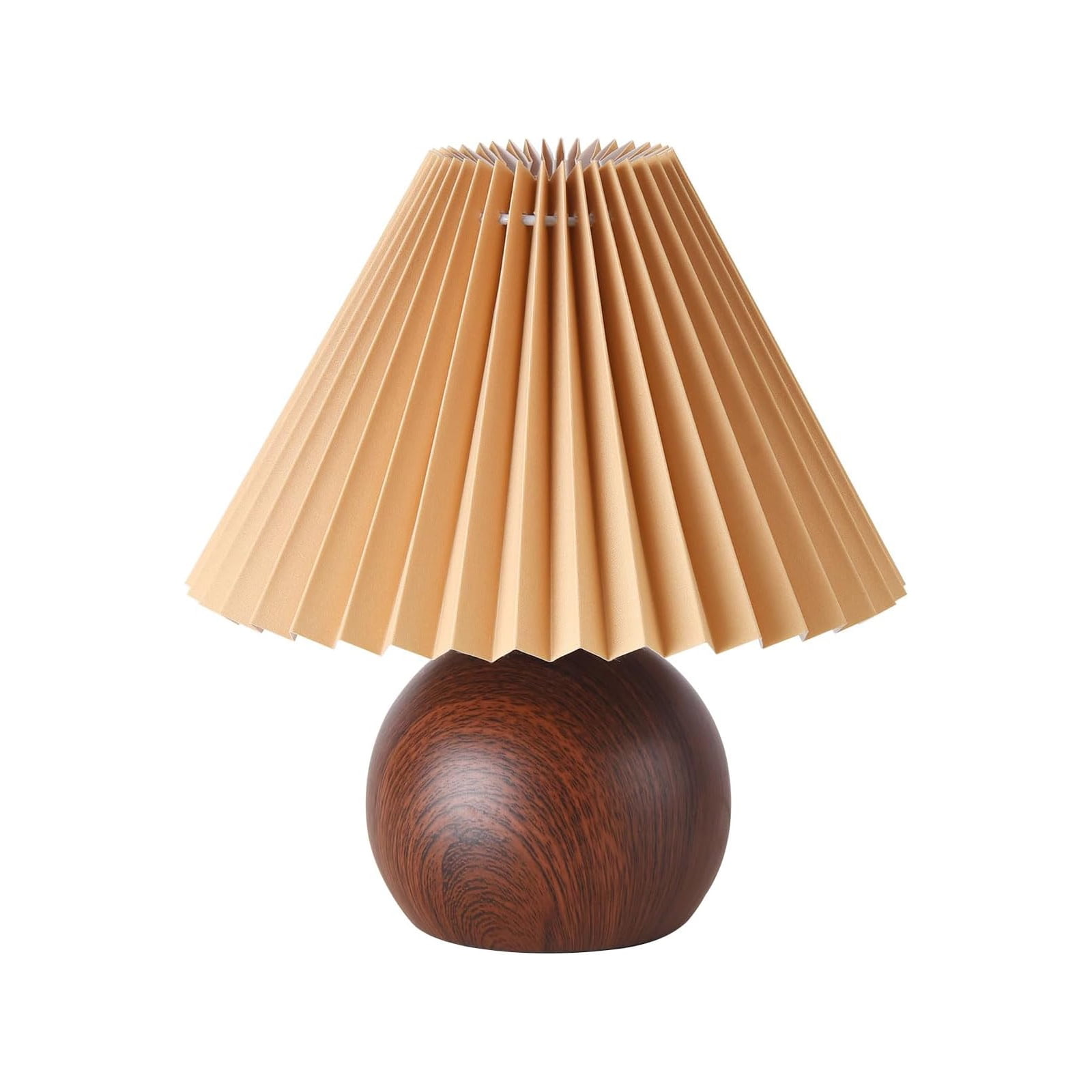 KUNJOULAM Modern Pleated Table Lamp, Minimalist Bedside Nightstand Light for Bedroom and Living Room (Coffee, 9.8 in) 5snua