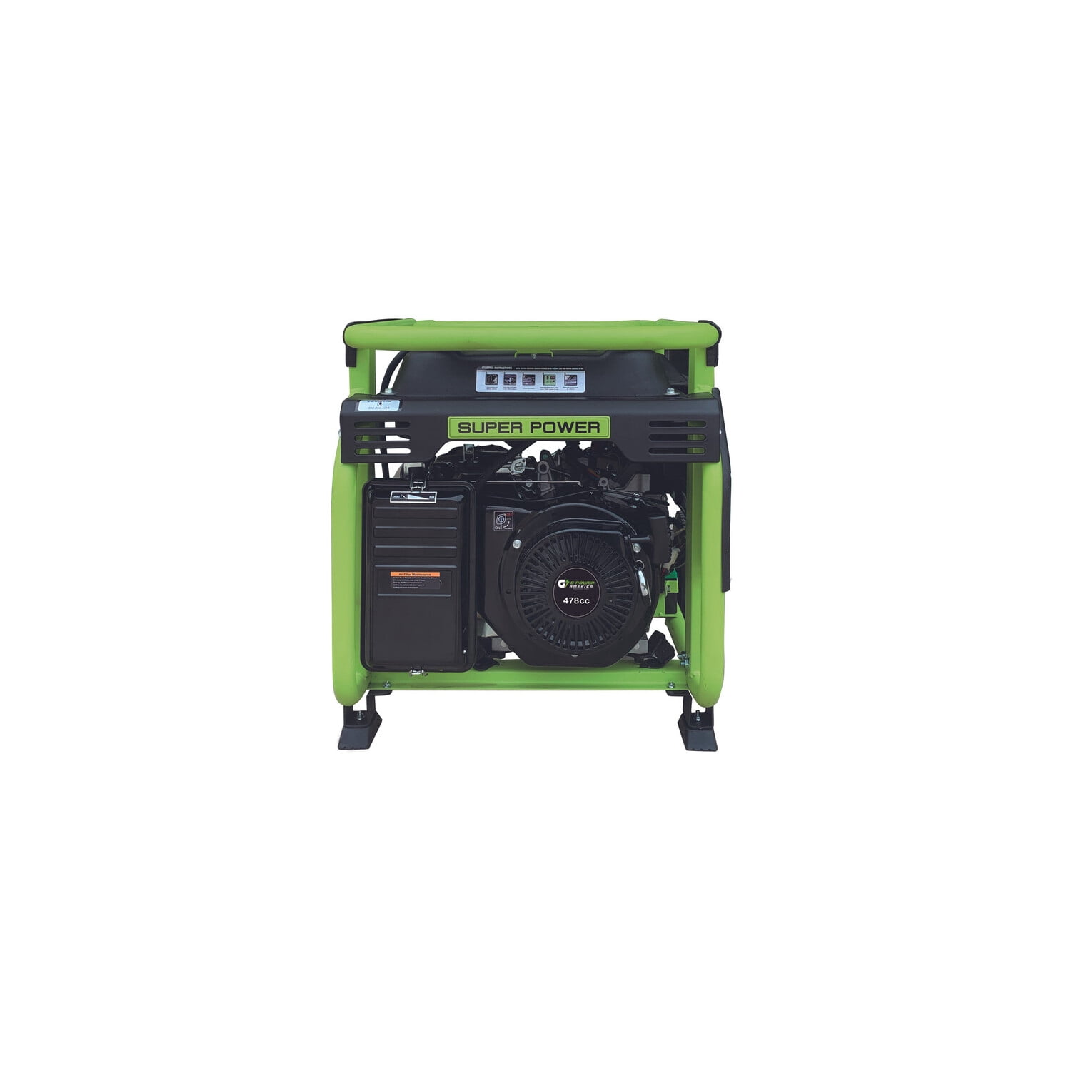 Green-Power America Atlas Series 12000/9500-Watt Portable Gasoline Generator with Electric Start (Green, 460cc Engine) n4akm