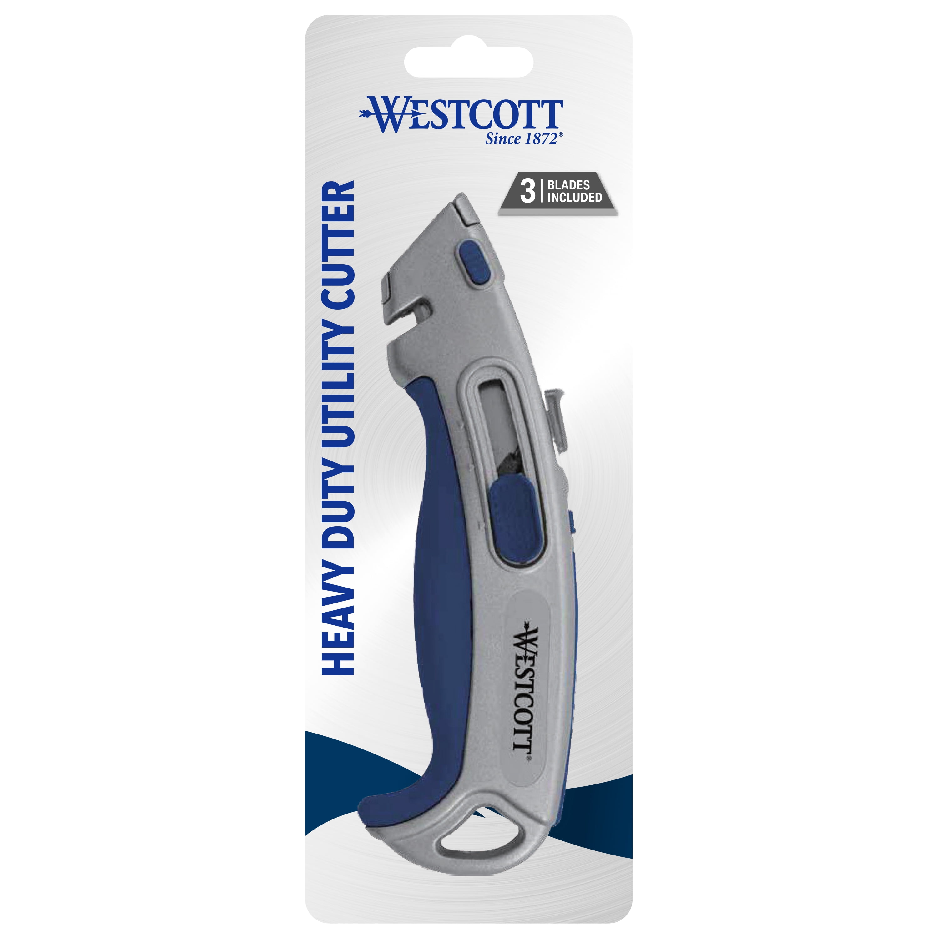 Westcott Heavy Duty Utility Cutter with Self-Retracting Blade (Silver, 1-Count) ncaml