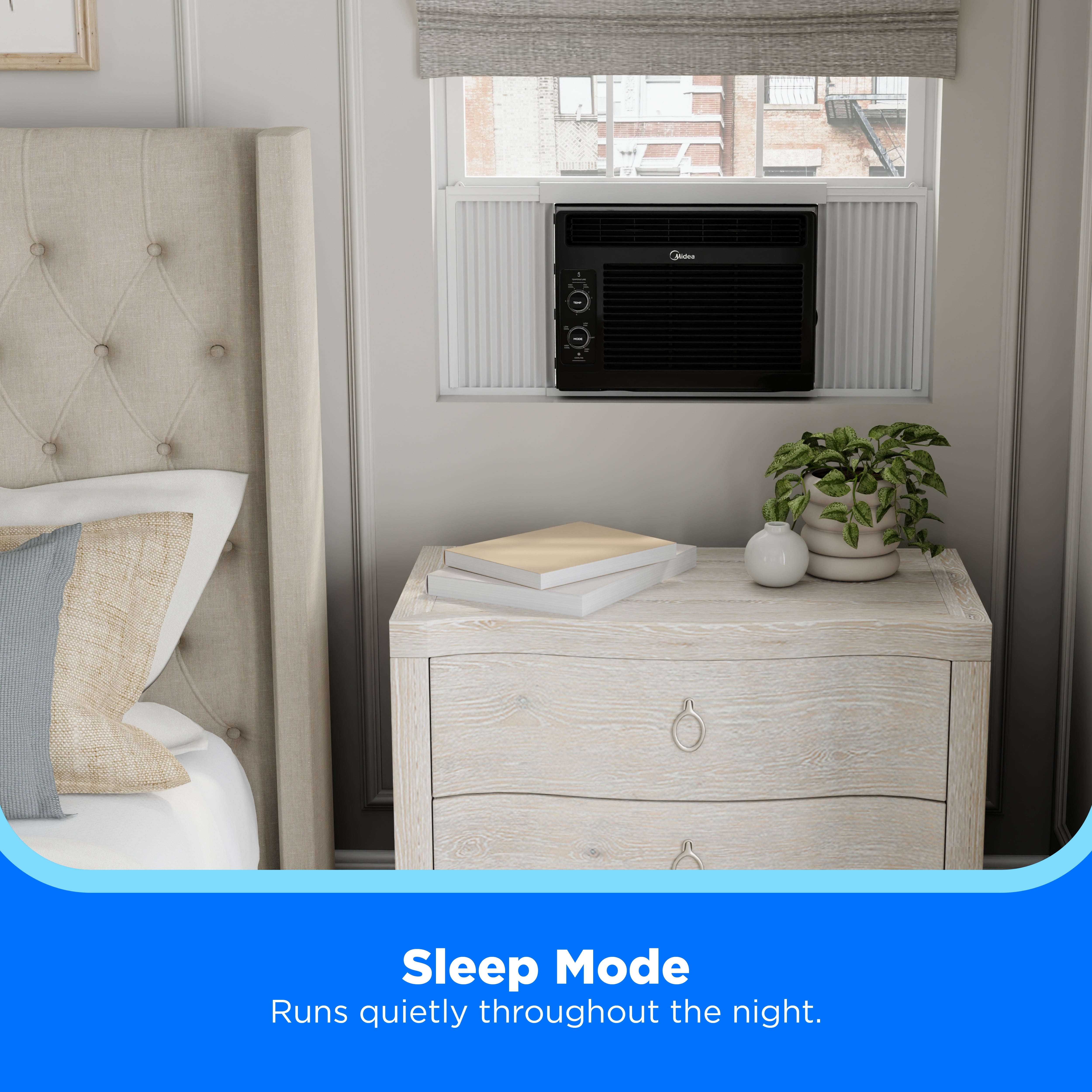 Midea 5,000 BTU Mechanical Window Air Conditioner for Small Rooms (Black, 150 sq ft) wly55