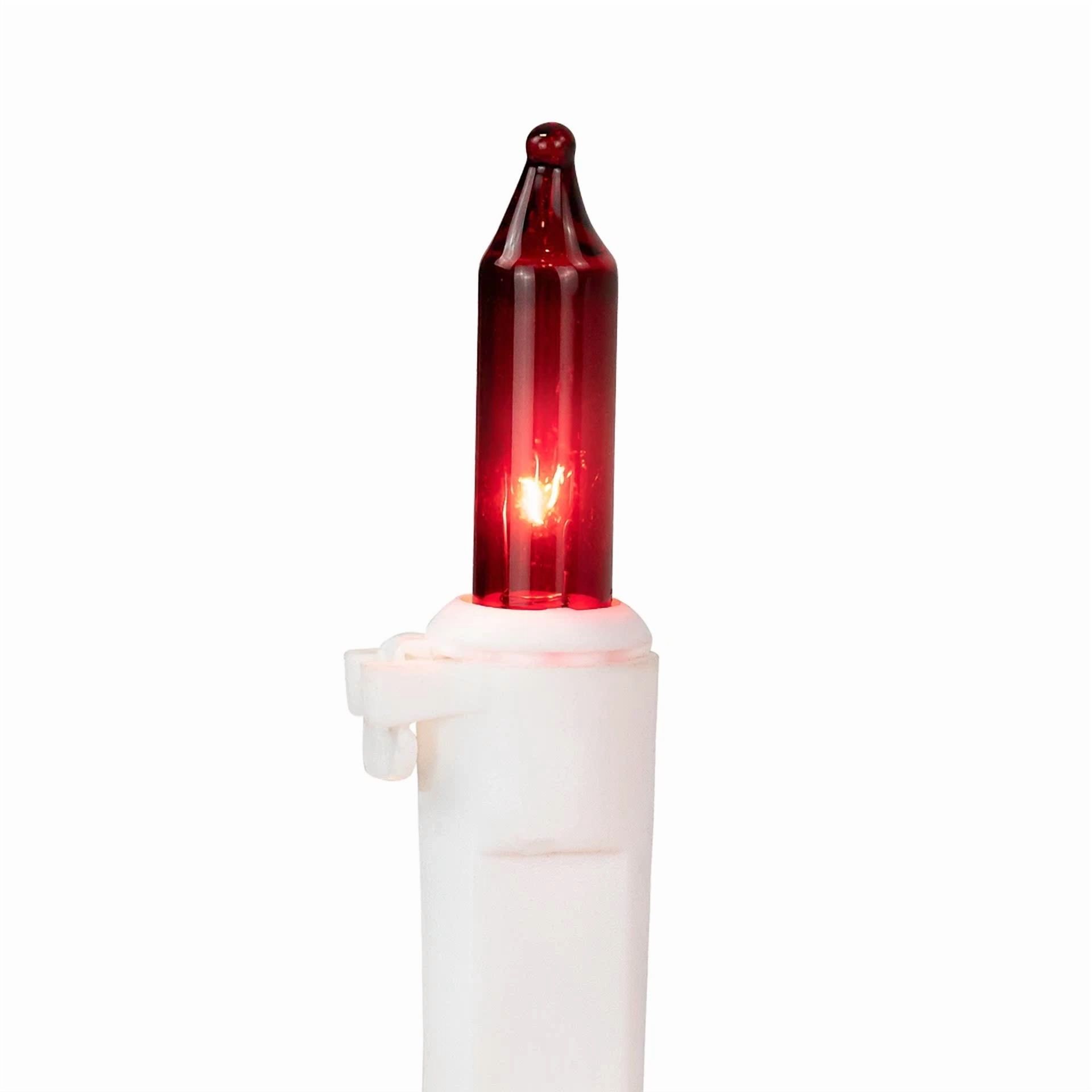 Knack Mini Christmas Lights Set, 50 Count Red and Clear Bulbs, 10.4 ft Total Length (50 Count) javdd