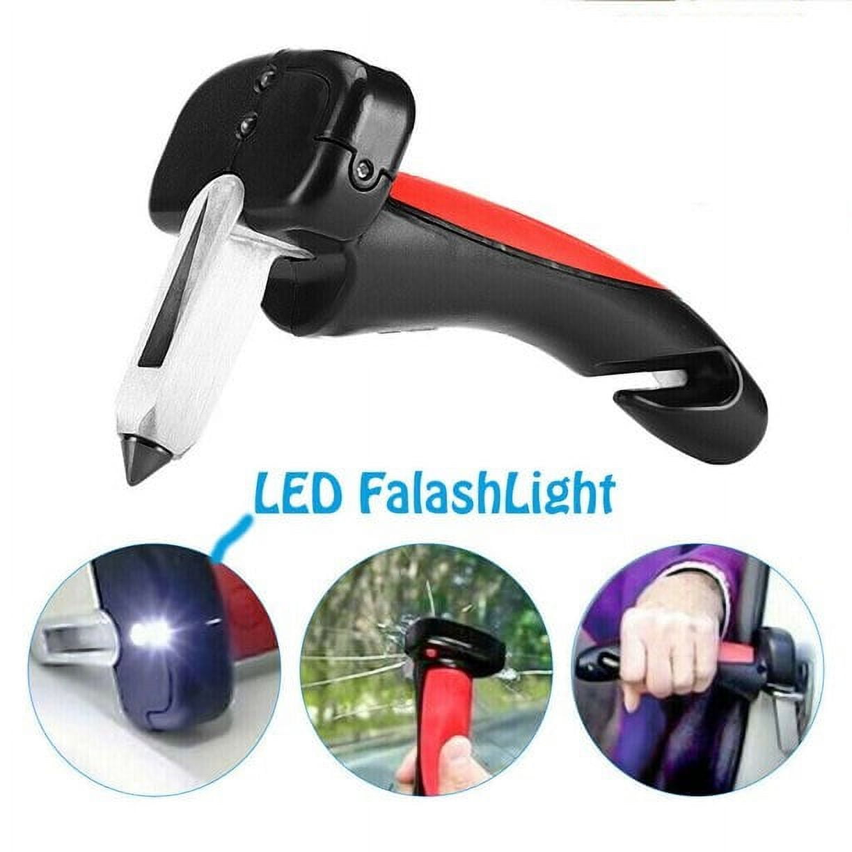 BodyHealt Car Assist Handle with LED Light and Seatbelt Cutter (Red, 1 Pack) 3428f