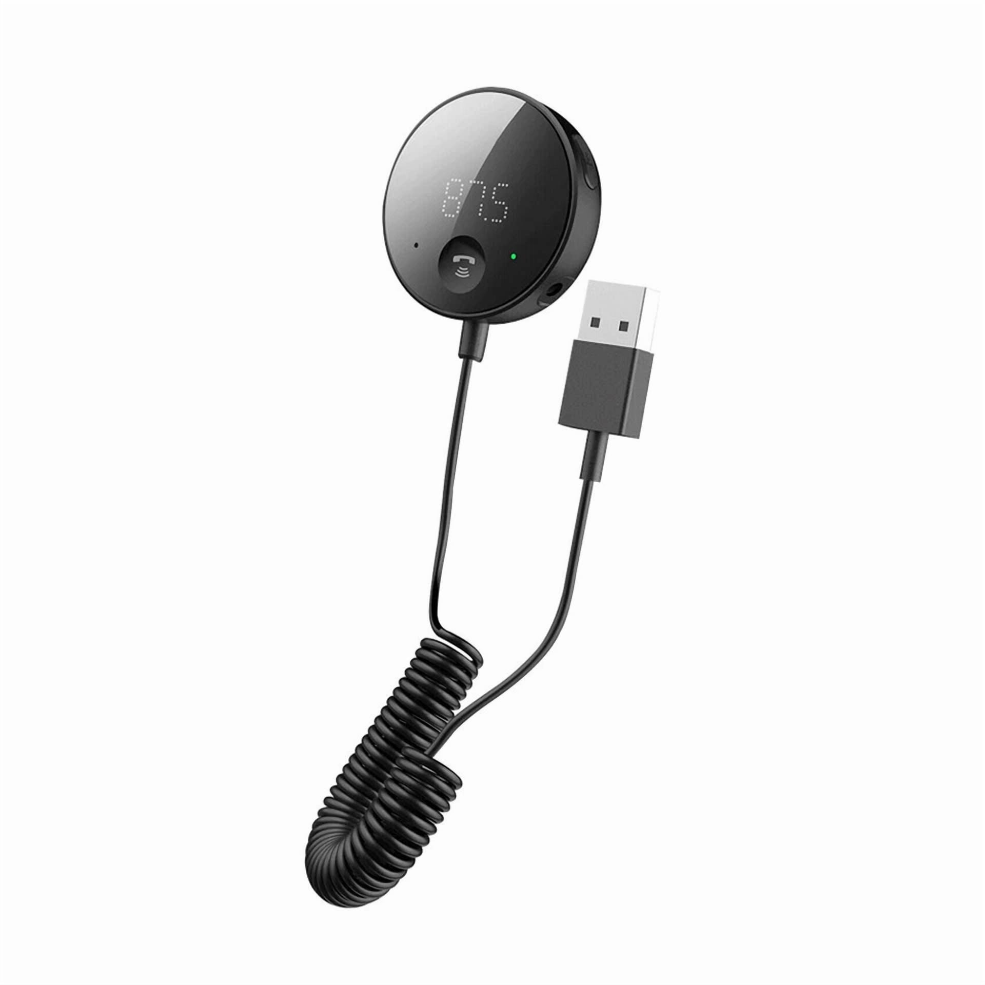 Rhea Bluetooth 5.0 Wireless Car FM Transmitter Aux Stereo Audio Receiver Adapter (Black, 1 Pack) kc9lb
