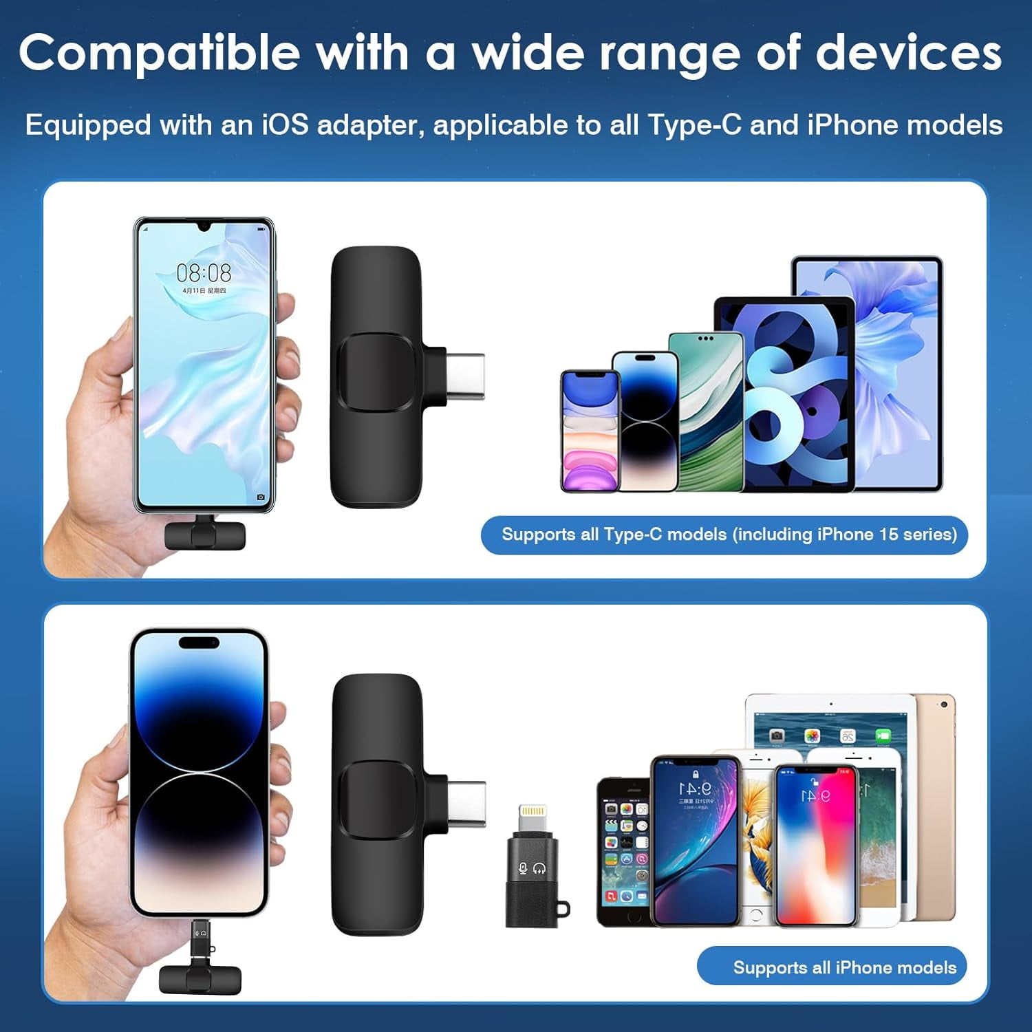 Boyun Daj Wireless Lavalier Microphone System, Noise Canceling Lapel Mic for iPhone and Android (Black, 1 Pack) jq778 - Image 8