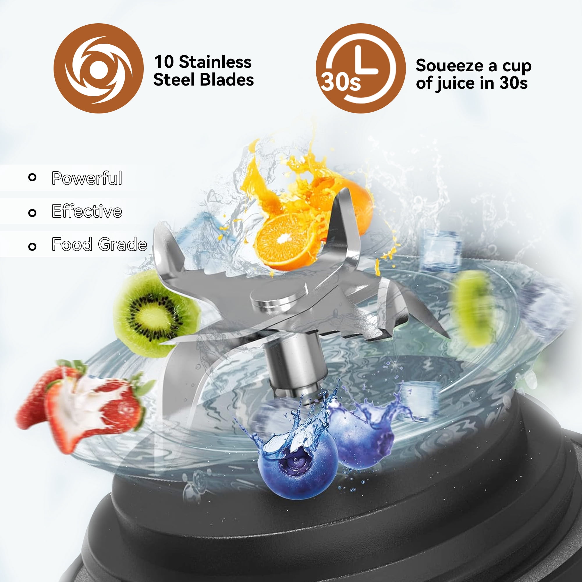 ORFELD Personal Portable Blender for Shakes and Smoothies, Rechargeable Cordless Smoothie Maker (20 oz) 53z78