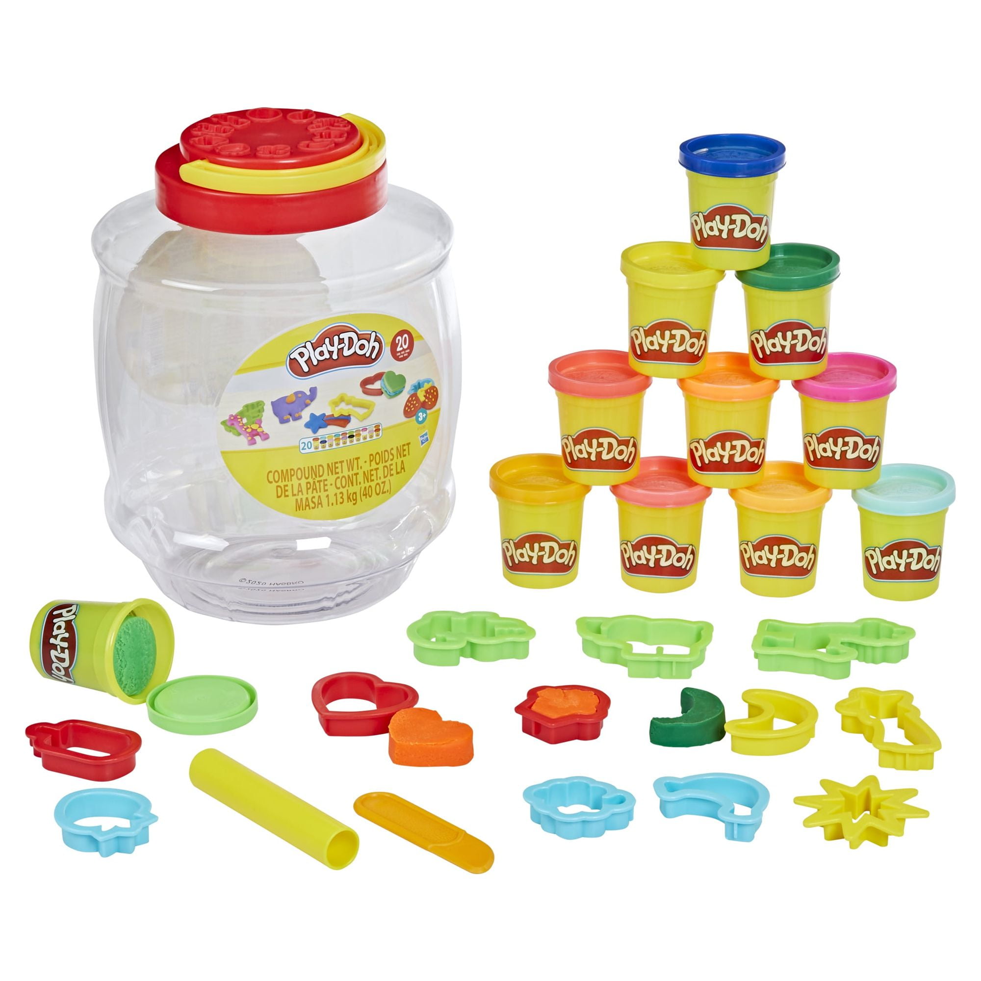 Play-Doh Bucket of Fun Modeling Compound Set with 14 Tools and Cutters (20 Colors, 40 oz) 0nzxz