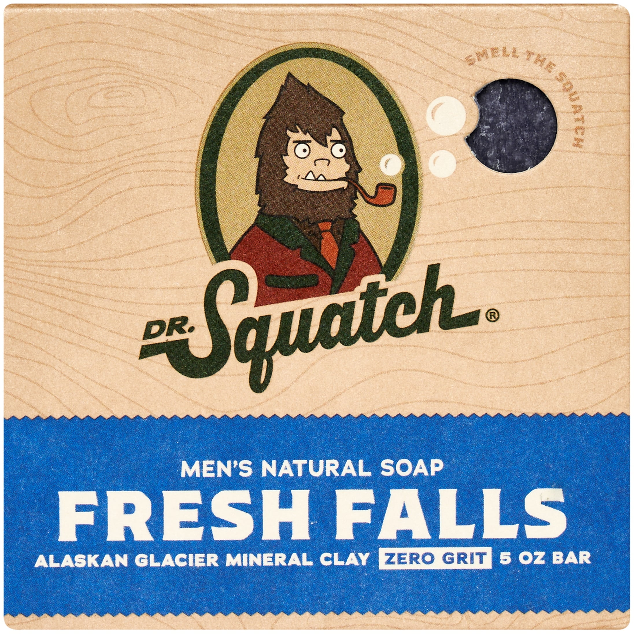 Dr. Squatch Men's Natural Bar Soap, Fresh Falls Scent, Cold Processed (Blue, 5 oz) qeset