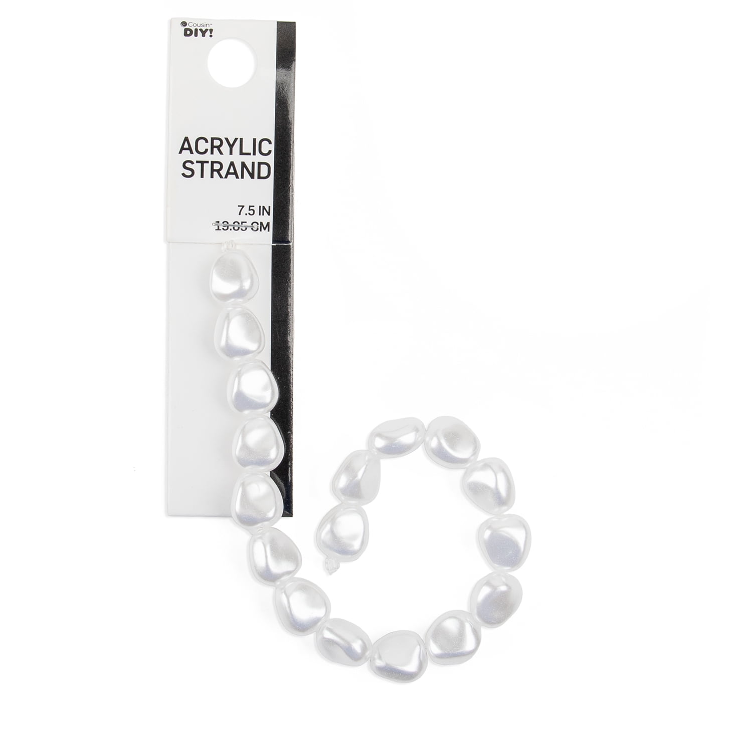 Cousin DIY Faux Keshi Pearl Bead Strand for Jewelry Making (White, 7.5 in, 17 Pieces) rpwd7