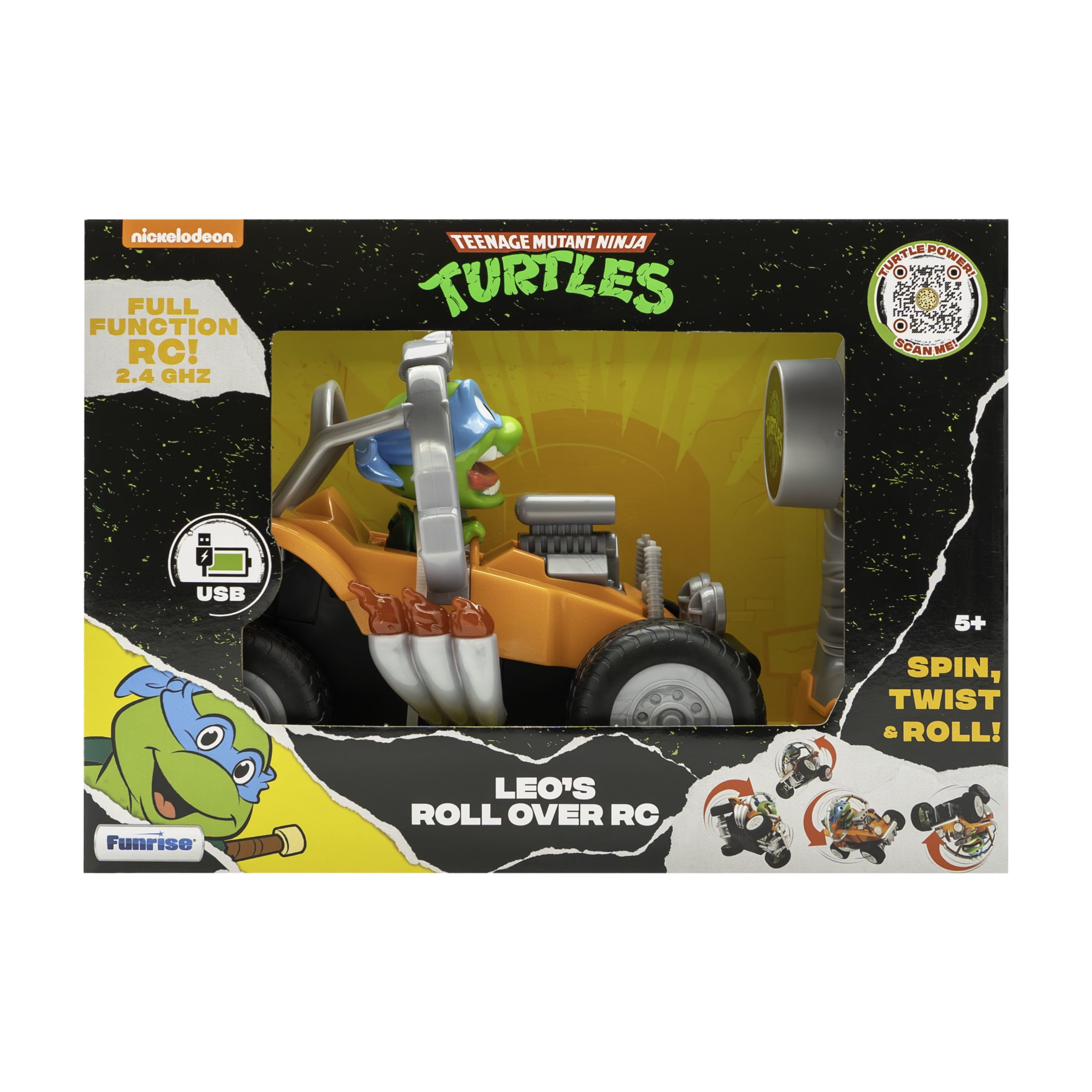 Teenage Mutant Ninja Turtles Leo's Roll Over RC Vehicle (Blue, 10 in) whv41