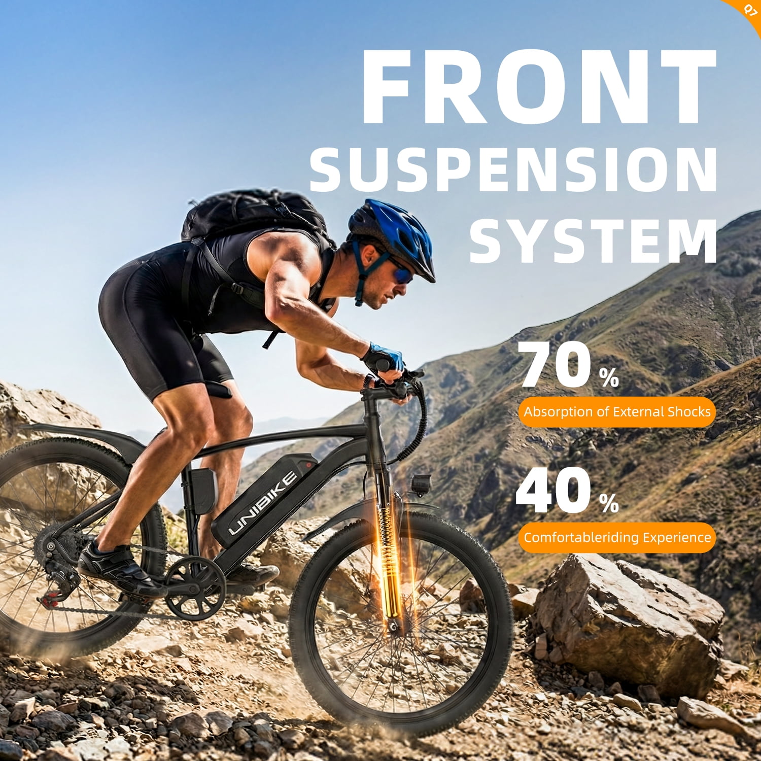 Meriavex 26 in Electric Mountain Bike, 748W Motor, 22 MPH Max Speed, 7-Speed, Removable Battery (Black, 26 in) f7xmj