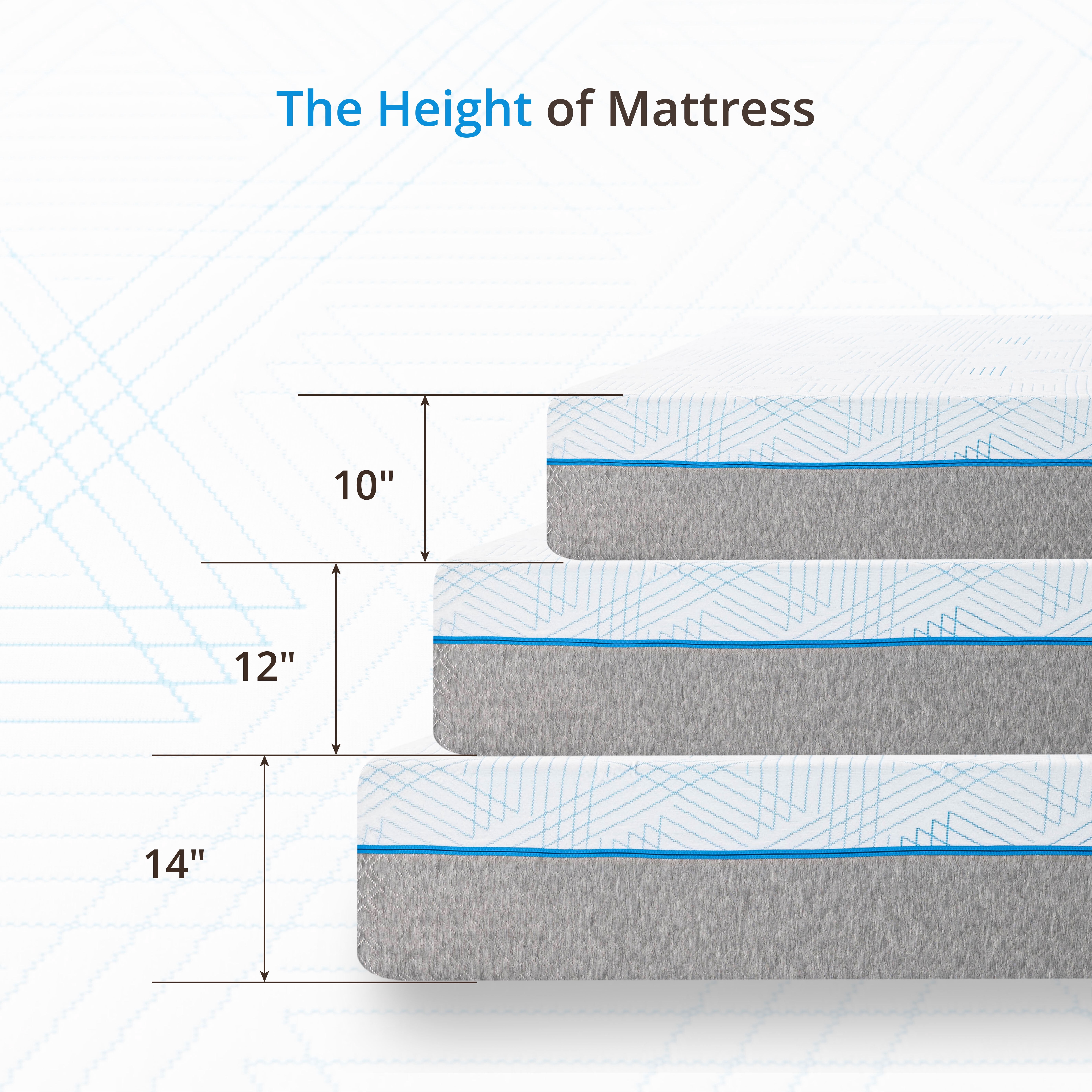 EGOHOME Serenity Queen Mattress, 10 in Gel Memory Foam Mattress, Medium-Firm Support (Queen) 62at4