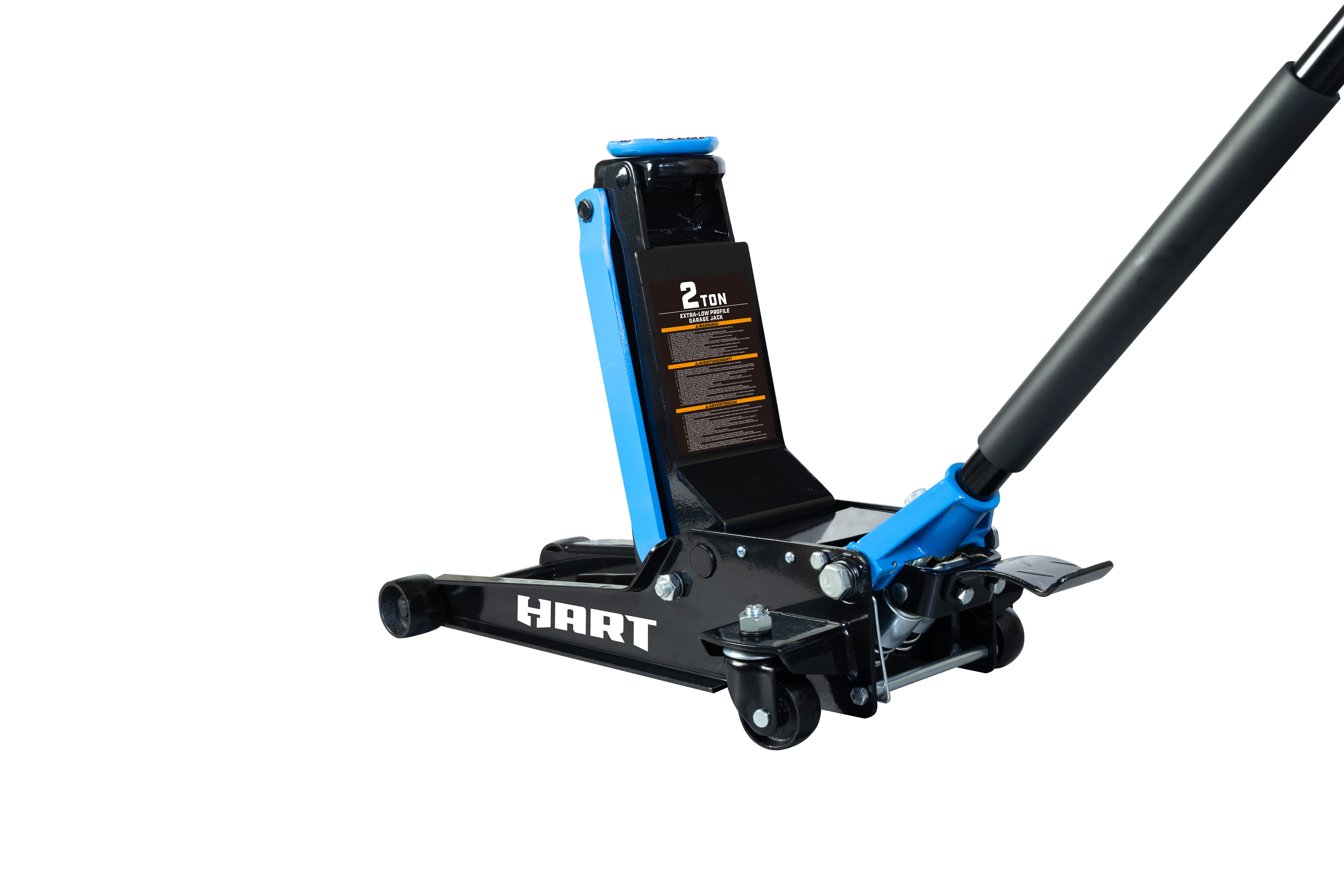 HART Heavy Duty 2 Ton Hydraulic Garage Jack for Cars, SUVs, and Trucks (Blue, 4000 lb Capacity) n310m