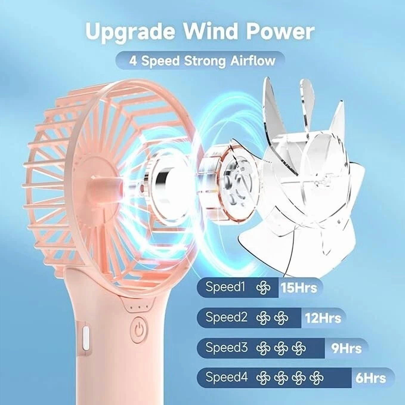 VAULT Portable Mini Handheld Fan Rechargeable Personal Pocket Cooling Device (Black, 1 Pack) g8c54