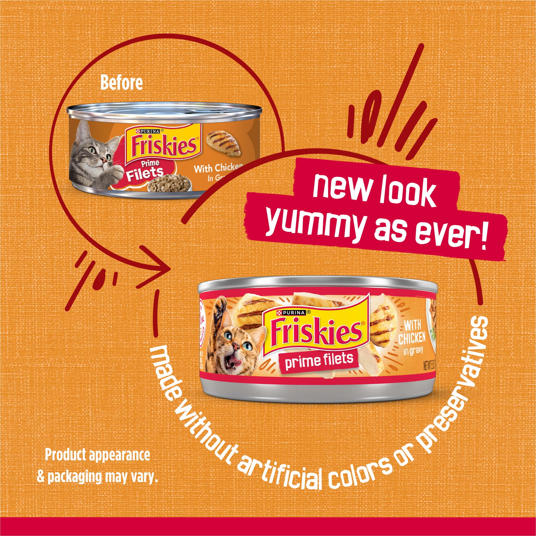 Friskies Prime Filets Wet Cat Food, Chicken in Gravy, Shredded Meaty Chunks (12 Pack, 5.5 oz) 3cswj