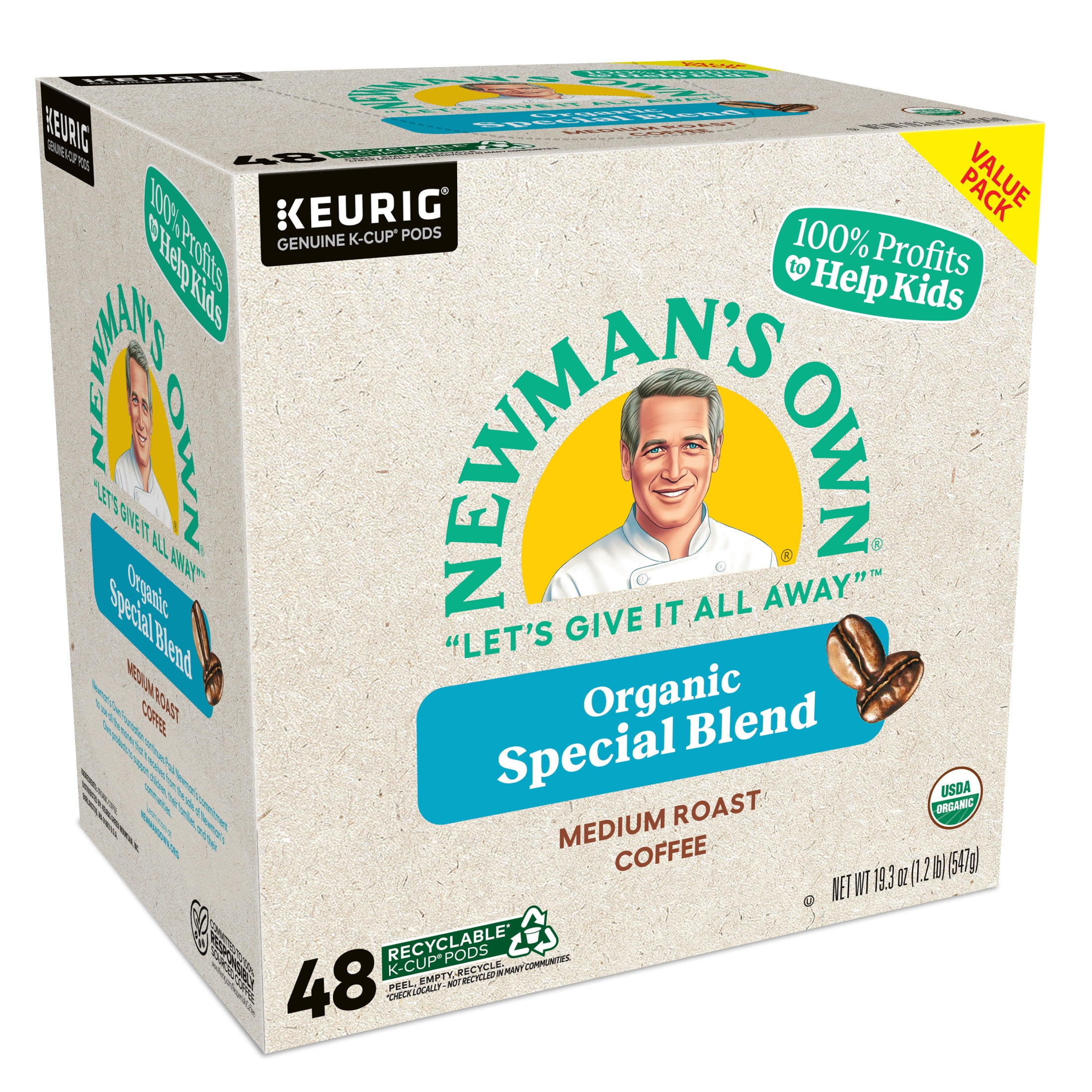 Newman's Own Organics Special Blend Coffee Pods, Medium Roast (48 Count) zcf4y