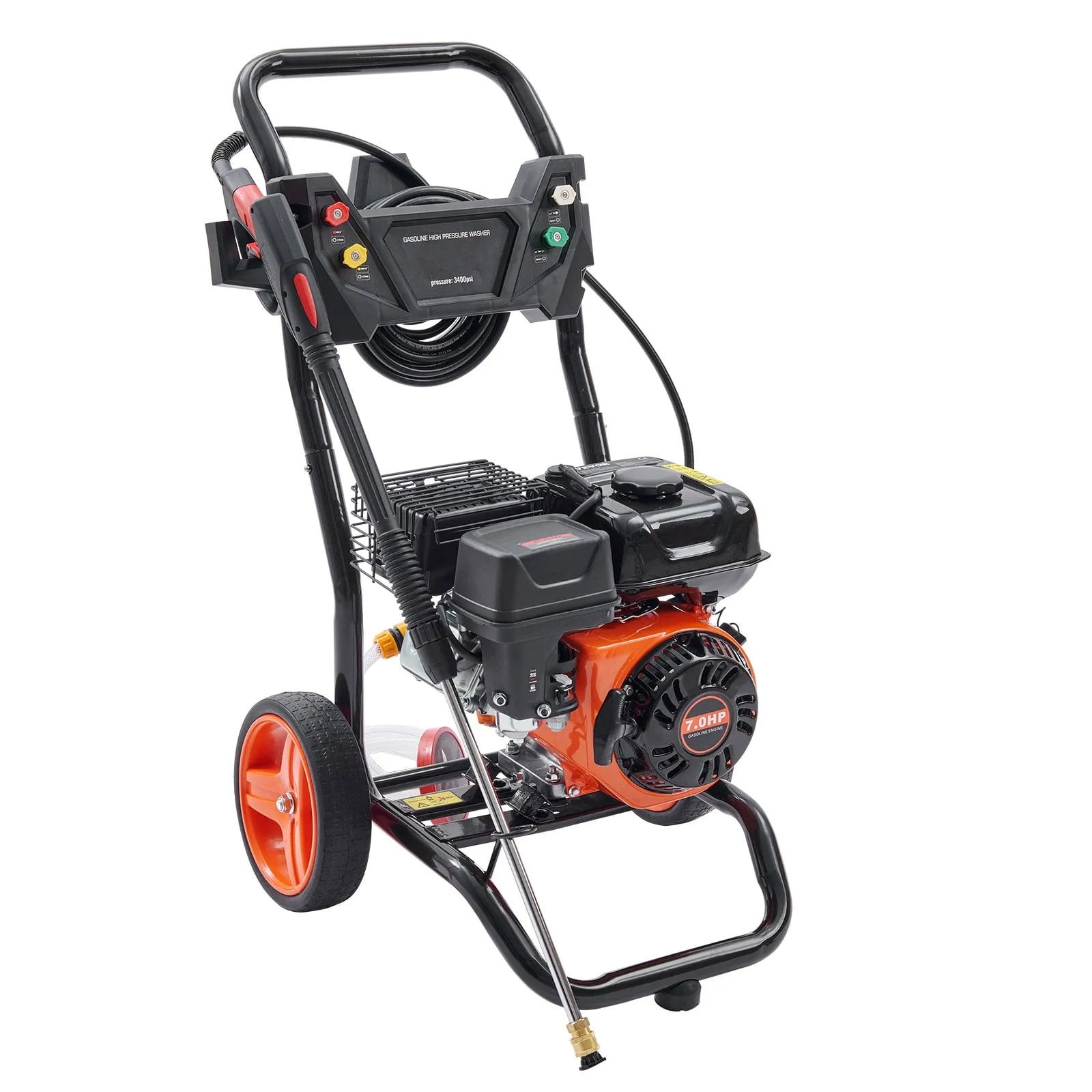 SHENGJINSH 3400 PSI Gas Pressure Washer, 2.6 GPM Power Cleaner with 26 ft Hose and 5 Quick-Connect Nozzles tolrv