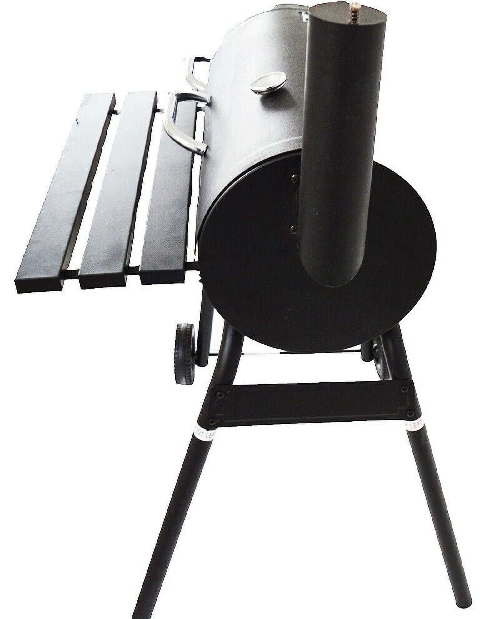 Intbuying 30 in BBQ Charcoal Grill with Offset Smoker Box and Side Shelf (Black, 30 in) k32bp
