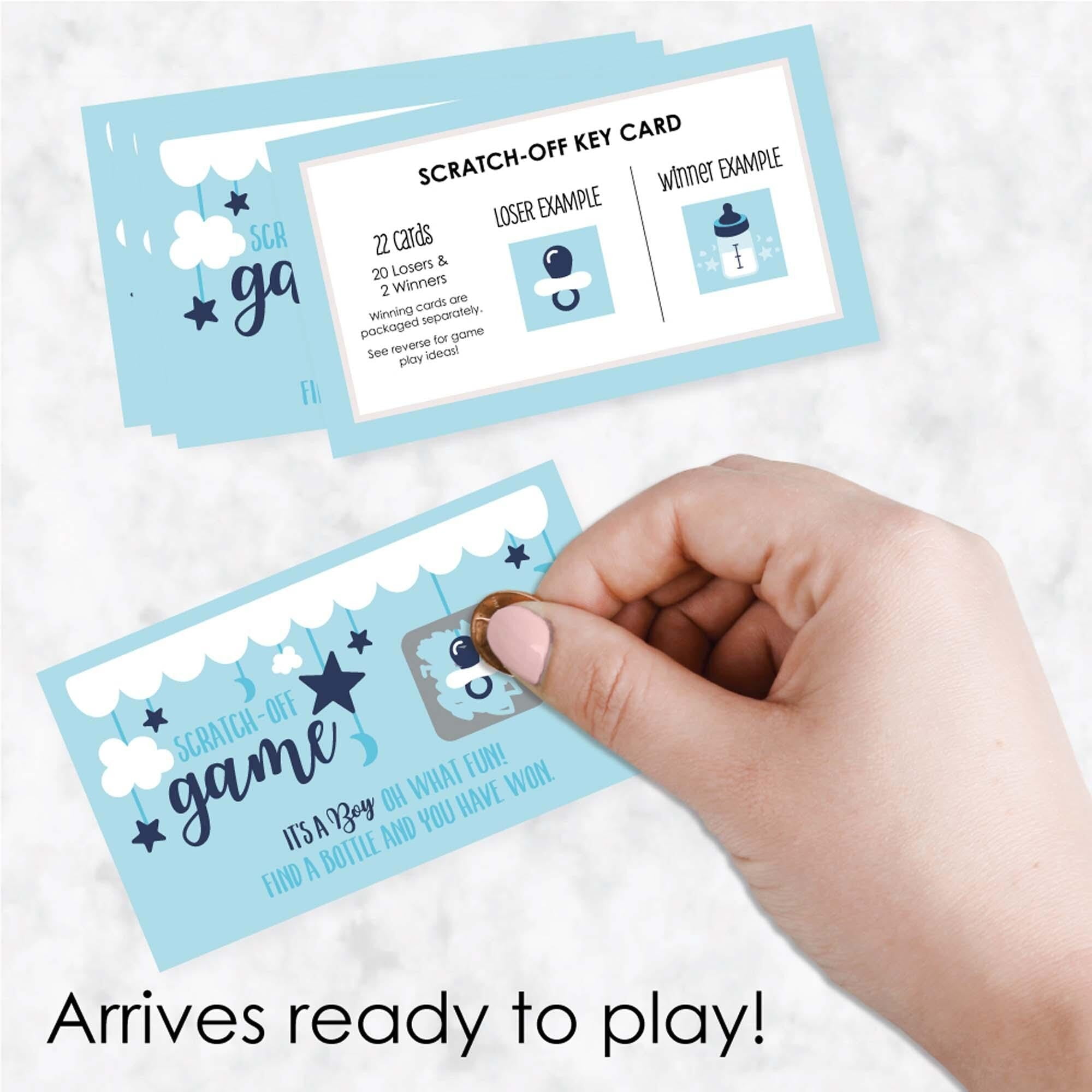 Big Dot of Happiness It's a Boy Baby Shower Scratch Off Game Cards (Blue, 22 Count) glywy