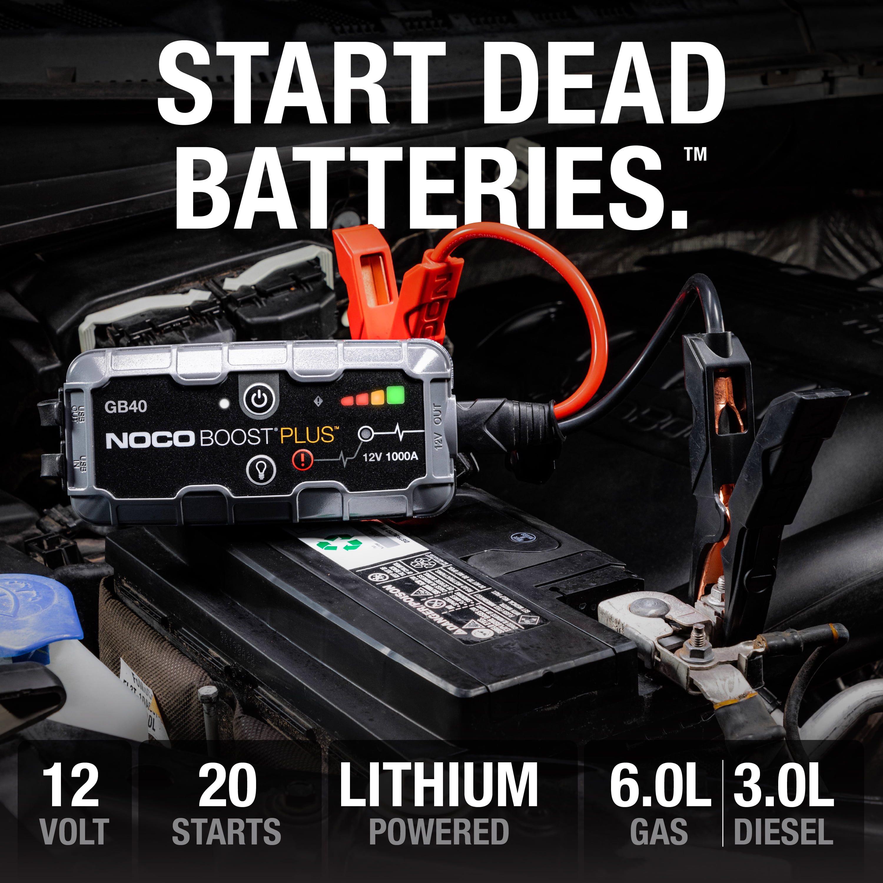 NOCO Boost GB40 1000A UltraSafe Portable Lithium Jump Starter (Black, 2.5 lb) xsco9
