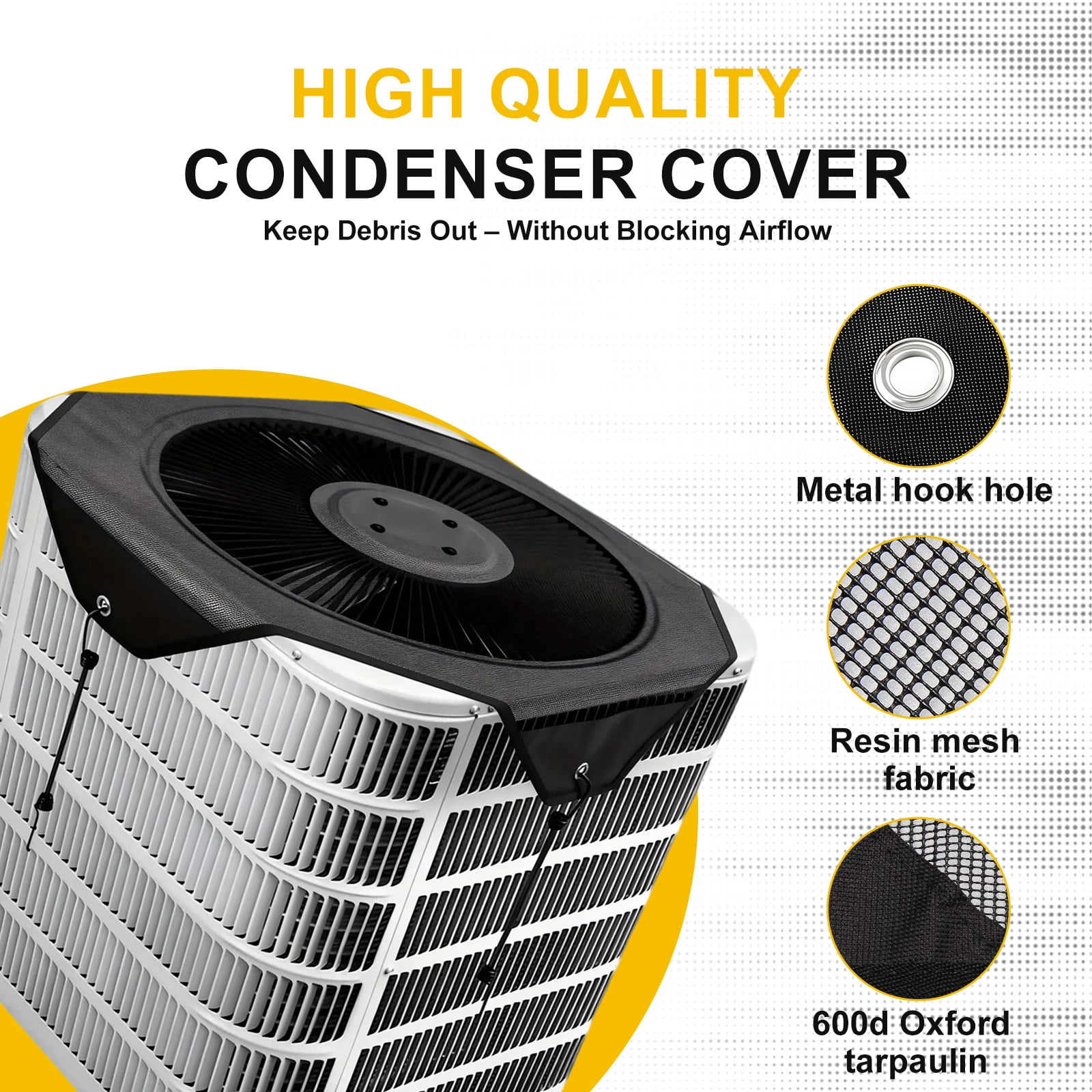 JARENGO Central Air Conditioner Cover for Outside Units, Weather-Resistant Mesh Defender (Grey, 32 x 32 in) qpupg