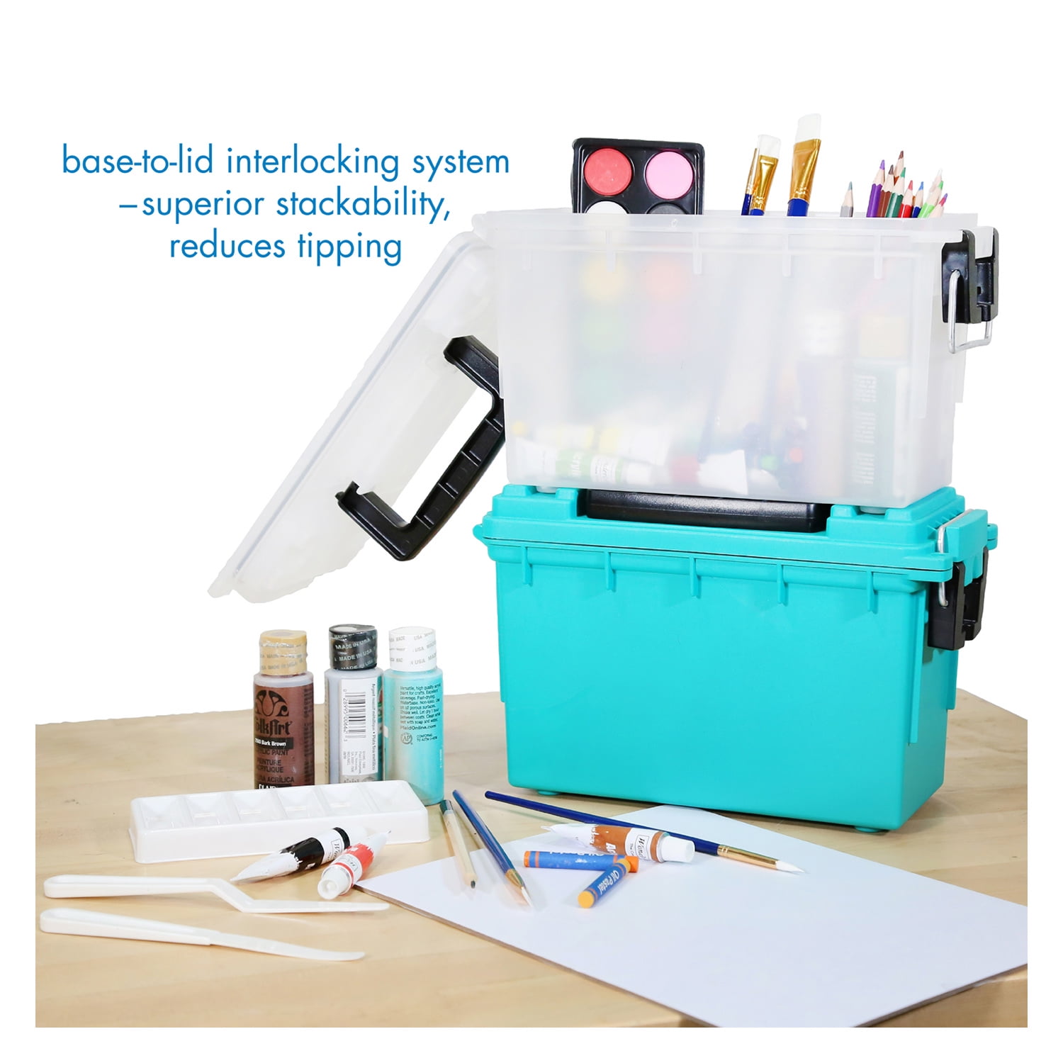 Logix Craft Storage Box, Heavy-Duty Organizer for Supplies (Frost White, 2 Pack, 11.5 x 5.06 x 7.25 in) ogy31