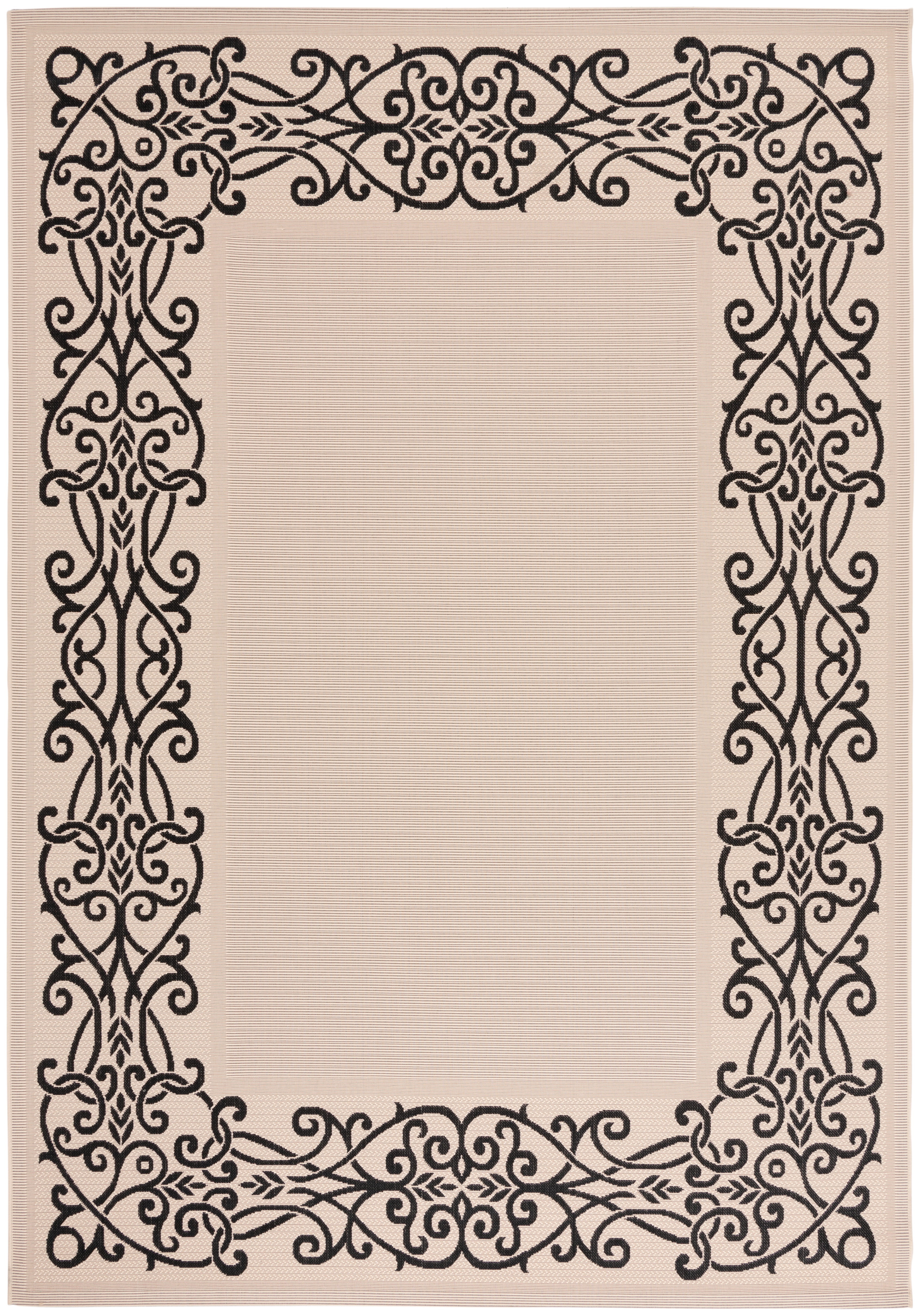 Safavieh Courtyard Ellie Oriental Indoor/Outdoor Area Rug (Sand/Black, 9 ft x 12 ft) ipuhd