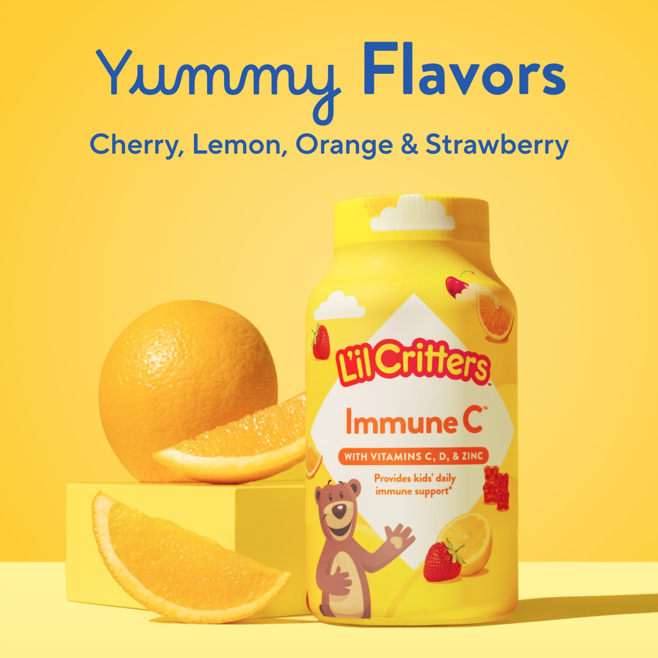 L'il Critters Immune C Kids Gummy Vitamins Supplement with Zinc and Vitamin D (Fruit Flavored, 190 Count) ioqig