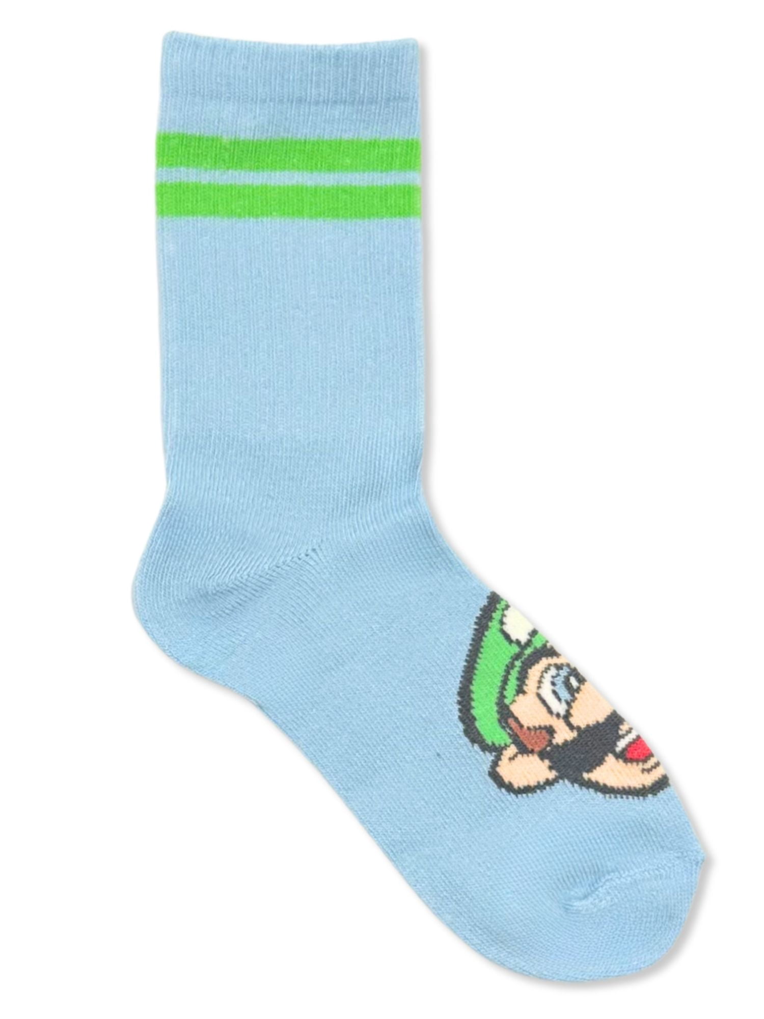 Super Mario Boys Mid-Crew Socks, Comfortable Athletic Footwear (Multi-Color, 3-Pack) jkf81