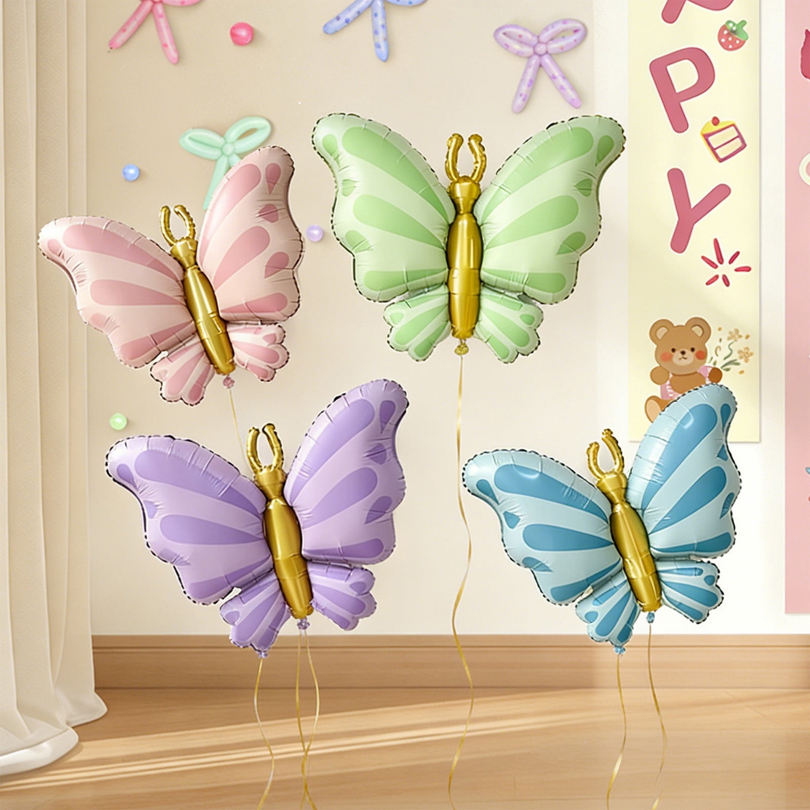 MSGWEEEG Butterfly Balloon Decoration Set for Birthday Party and Wedding Centerpiece (1 Pack) 5l6ep
