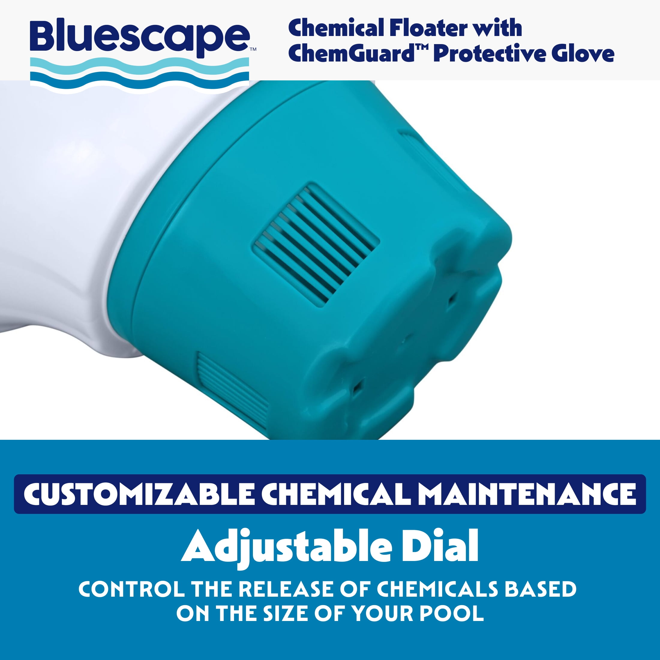 Bluescape Pool Chemical Dispenser with ChemGuard Protective Glove (1 Pack) kc5zf