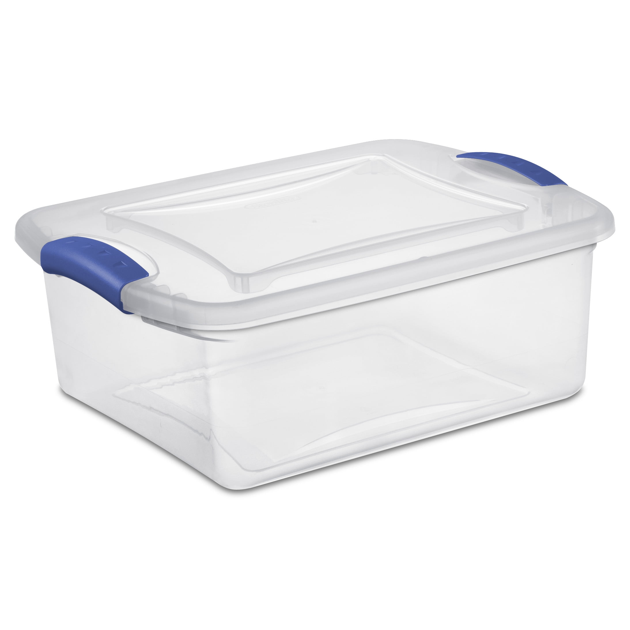 Sterilite 15 Quart Latching Storage Bin, Clear Plastic Container with Secure Latch Lid (Clear, 15 Quart) edya9