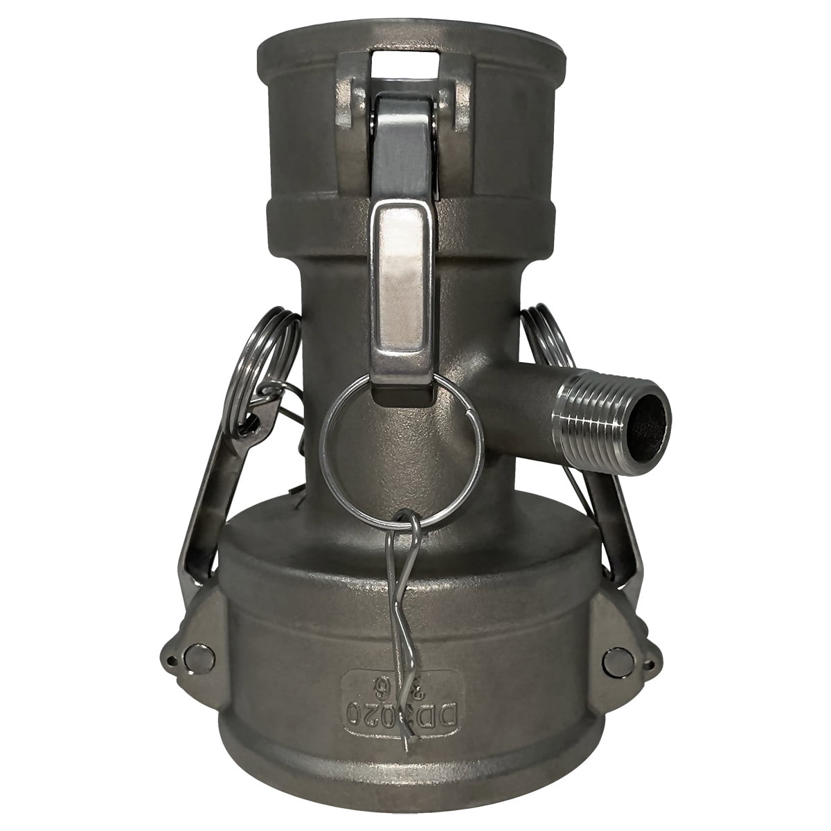 Gloxco Type DD Camlock Coupler Fitting (3 in x 2 in, Stainless Steel, 1/2 in Pipe Tap) jnqxl