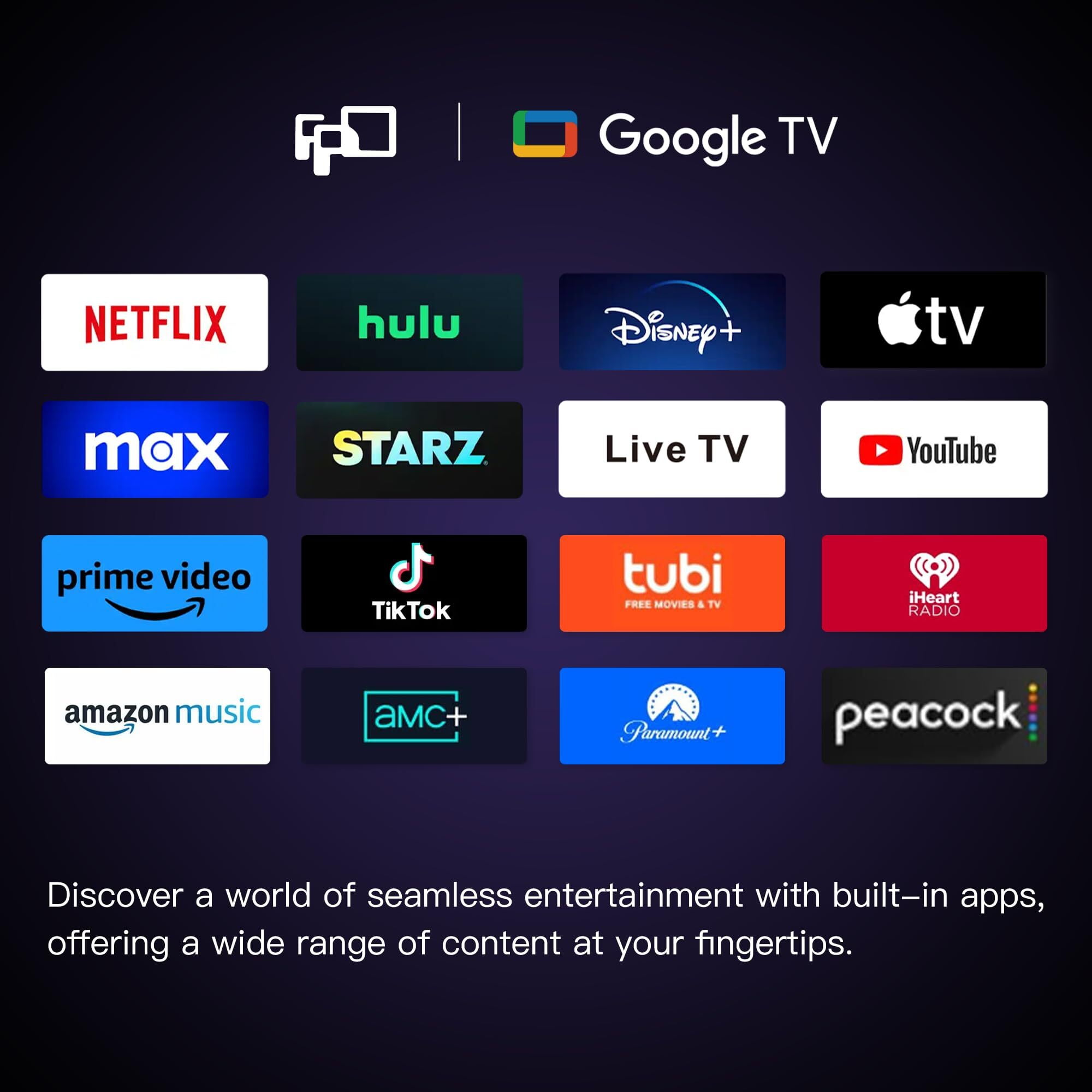 FPD 40-inch Smart TV, 1080p FHD LED Google TV with HDR10, Dolby Audio, and Voice Control (Brown, 40 in) 52m0j