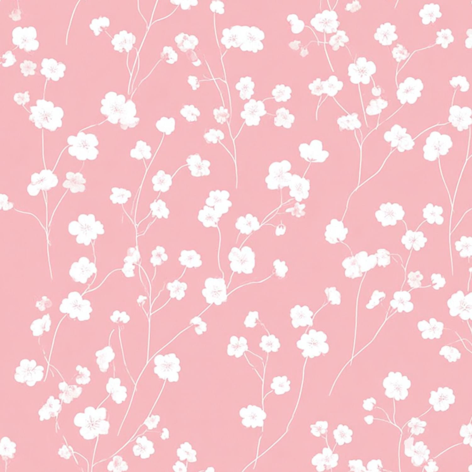 Kanworse Peel and Stick Wallpaper Floral Wall Mural (White and Soft Pink, 23.6 in x 9.8 ft) fbk5p