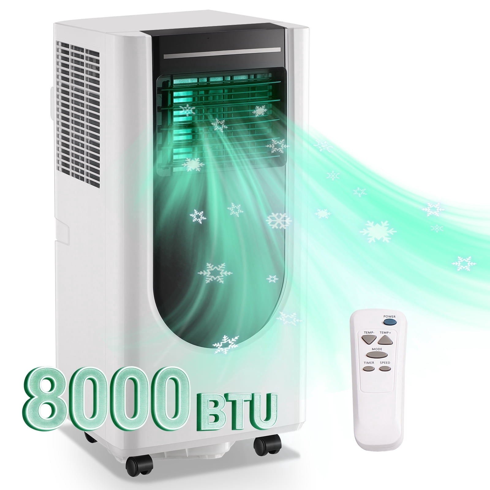 Tacool 8000 BTU Portable Air Conditioner 3-in-1 Cooling Dehumidifier Fan (White, 250 Sq. Ft.) msdat