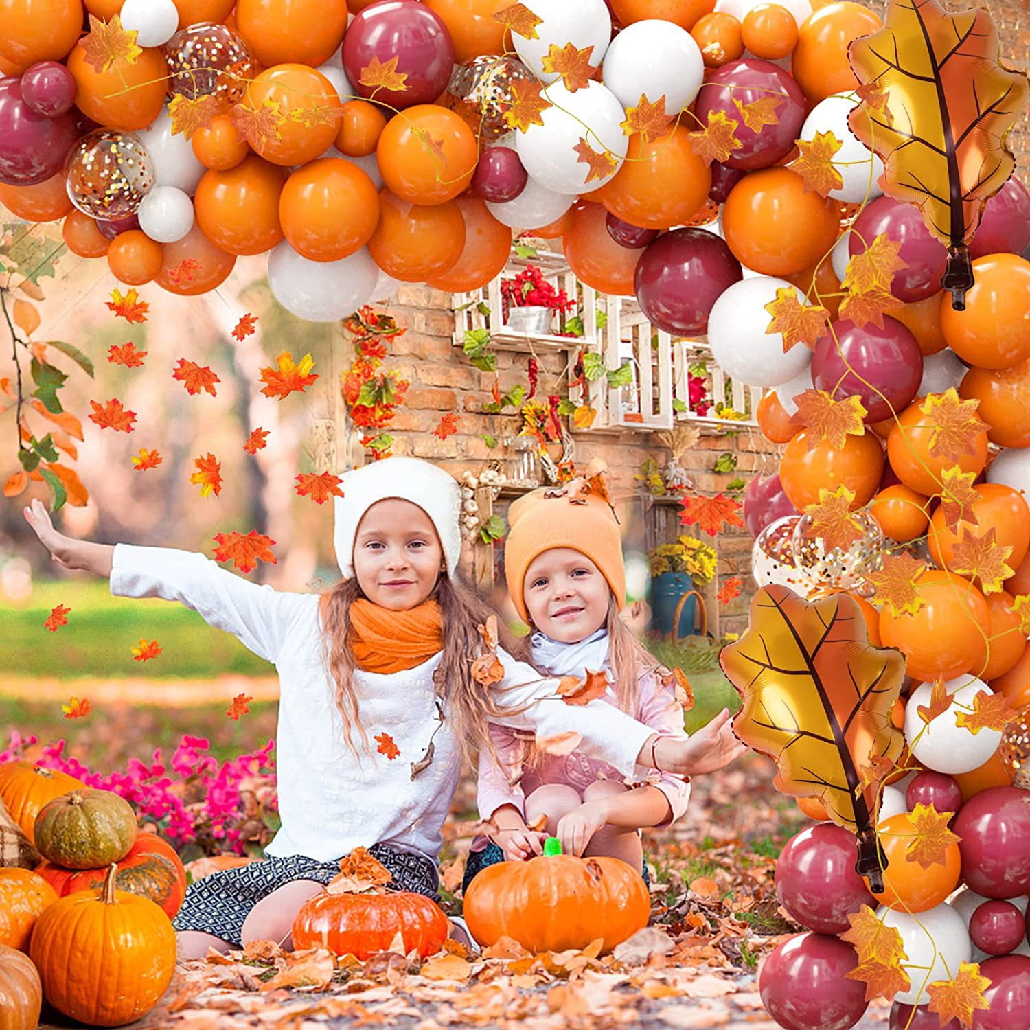 BB Hapeayou Fall Balloon Arch Kit for Thanksgiving and Baby Shower Party Decorations (105 Pieces) o8y28