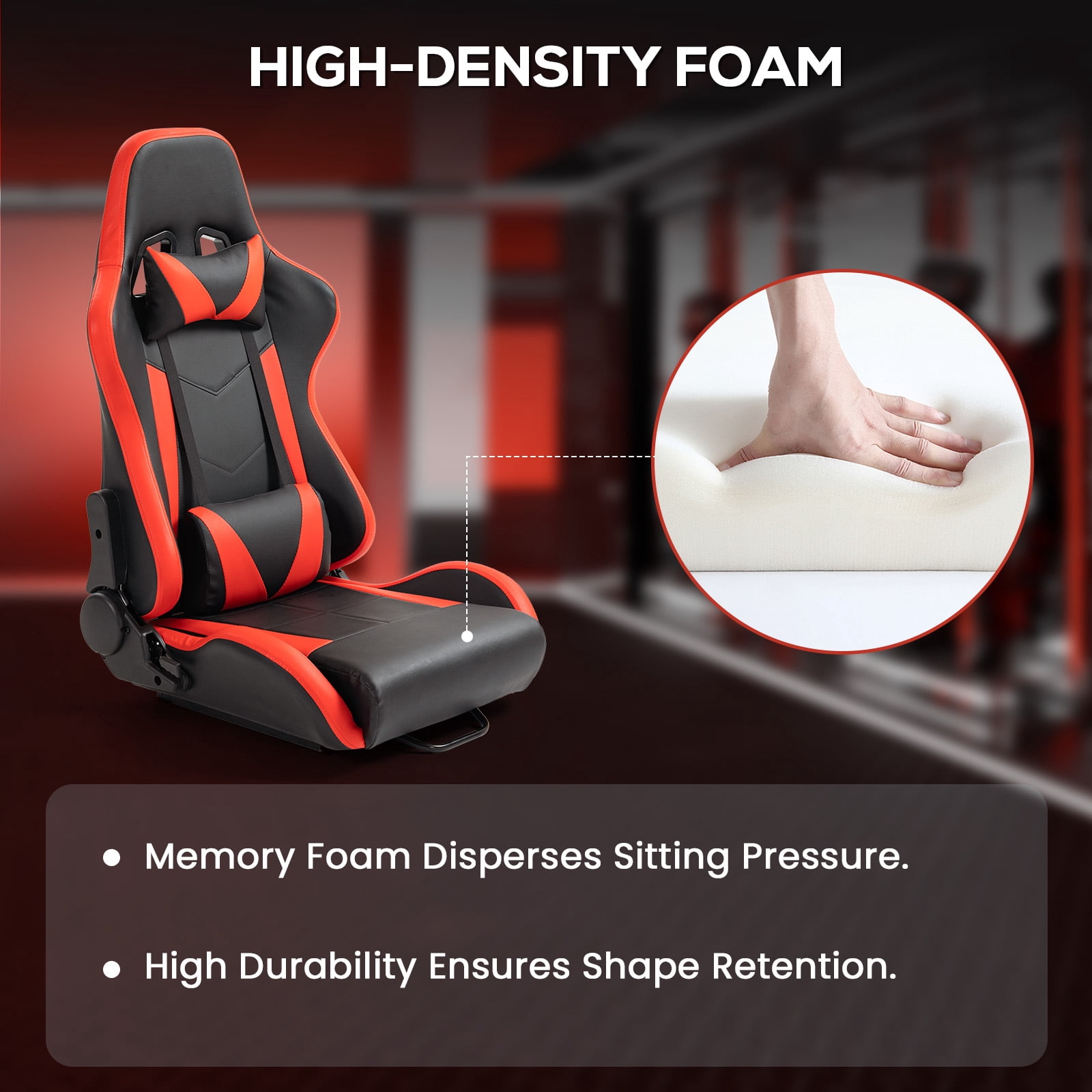 Supllueer Aluminum Racing Simulator Cockpit with Adjustable Seat and Triple Monitor Stand (Black) ve1yv