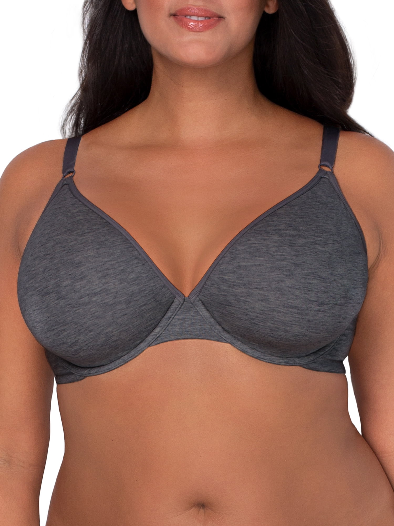 Fruit of the Loom Women's Unlined Underwire Cotton Stretch Bra (Black, 2-Pack) rsdub