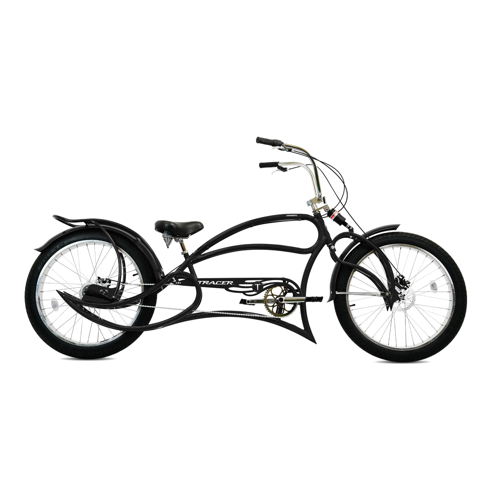 Tracer Bikes Leopard 3i Pro Chopper Stretch Cruiser Bike (Matte Black, 26 in) vrgdt