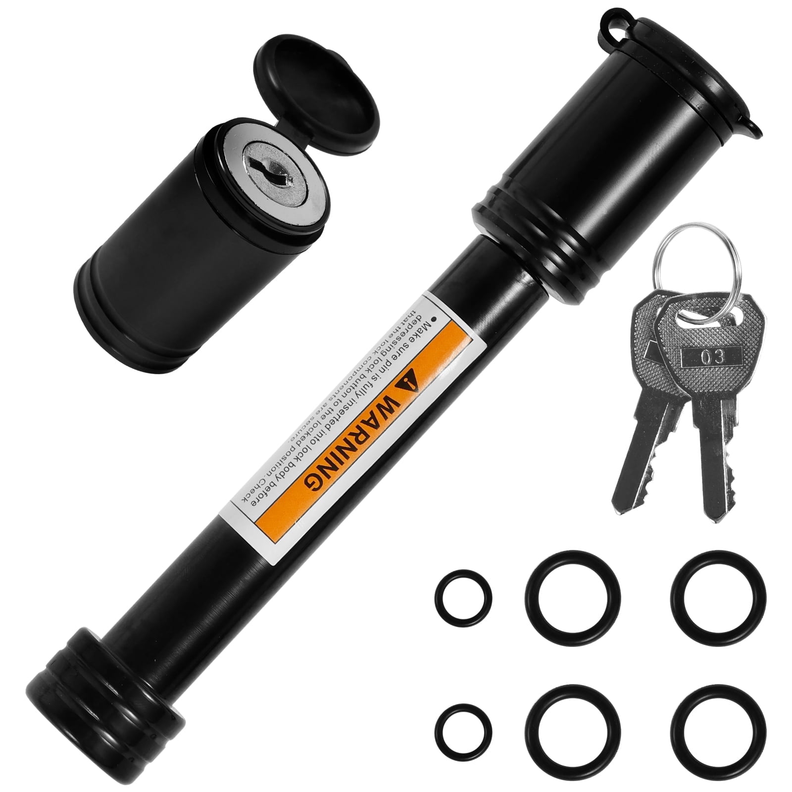 Qenwkxz Trailer Hitch Receiver Lock, Anti-Theft Pin for 2 in Receivers, Heavy-Duty Carbon Steel (Black, 5/8 in) 6h9h3